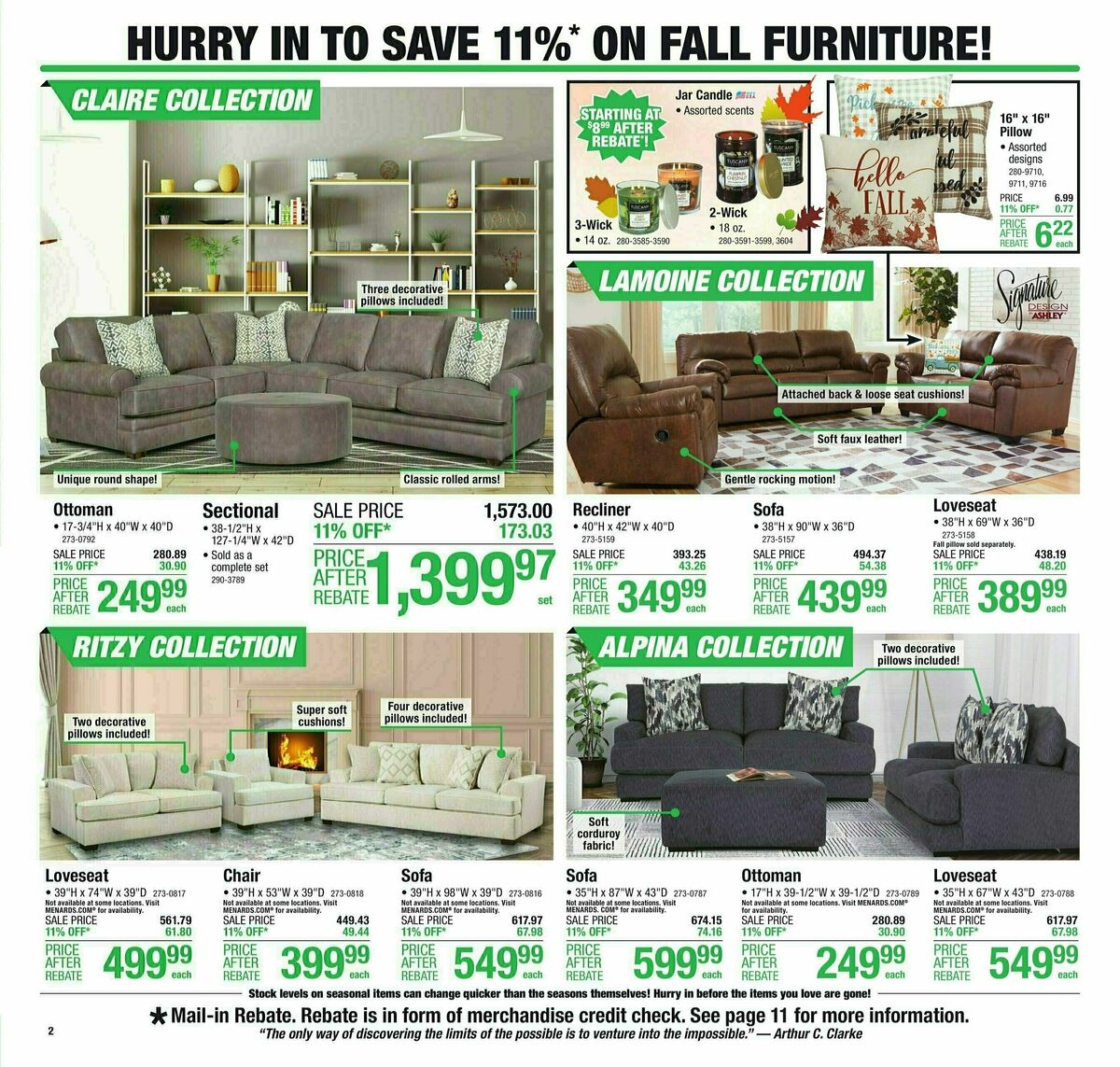 Menards 11% REBATE SALE Weekly Ad from August 30