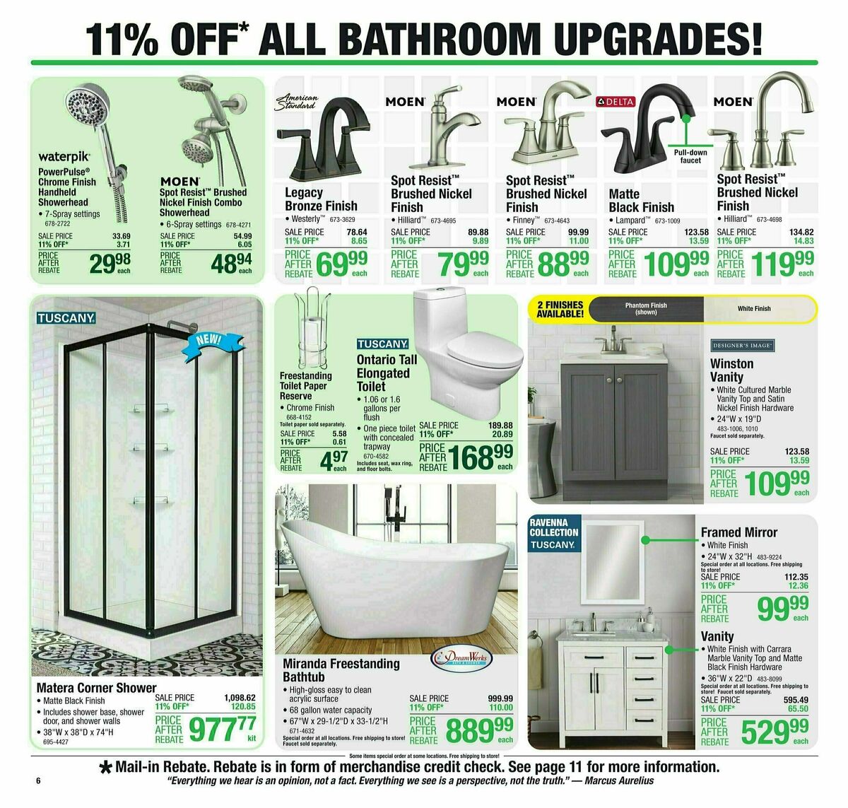 Menards 11% REBATE SALE Weekly Ad from August 30