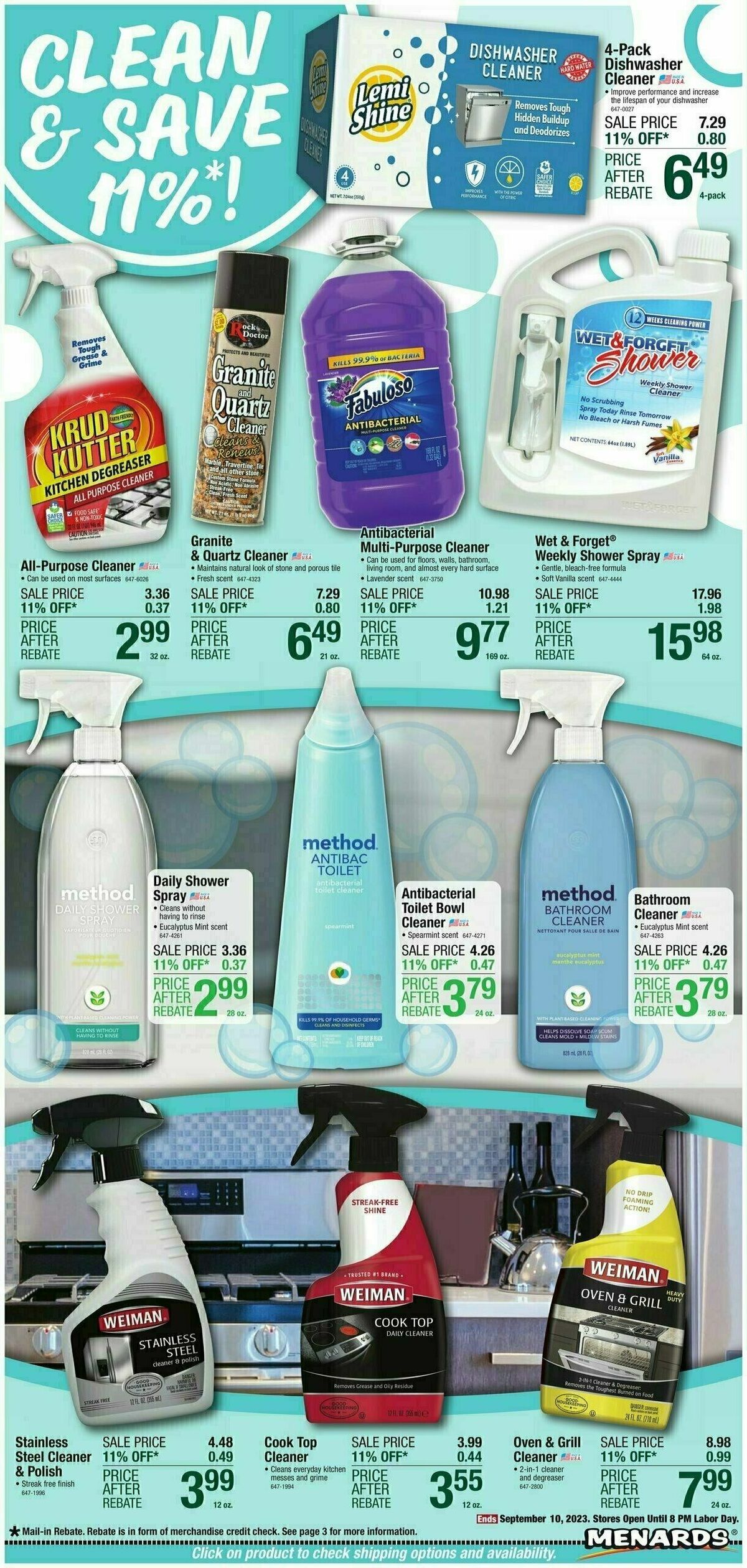Menards Home Essentials Weekly Ad from August 30