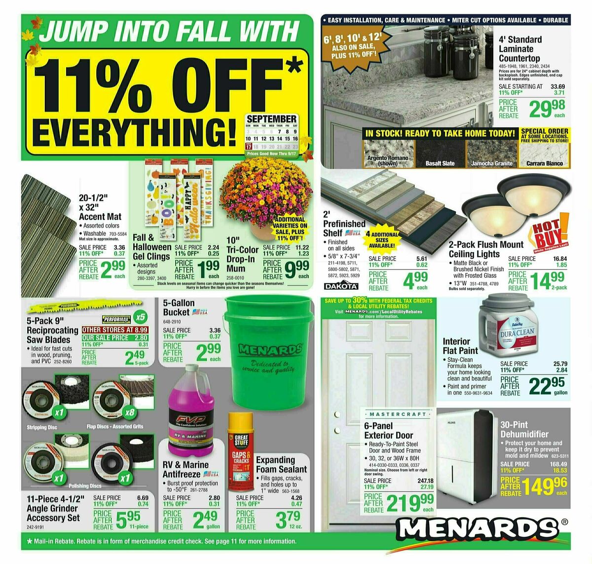 Menards Weekly Ad from September 6