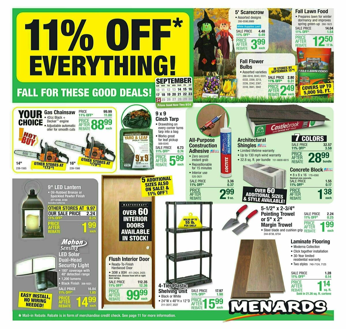 Menards Weekly Ad from September 13