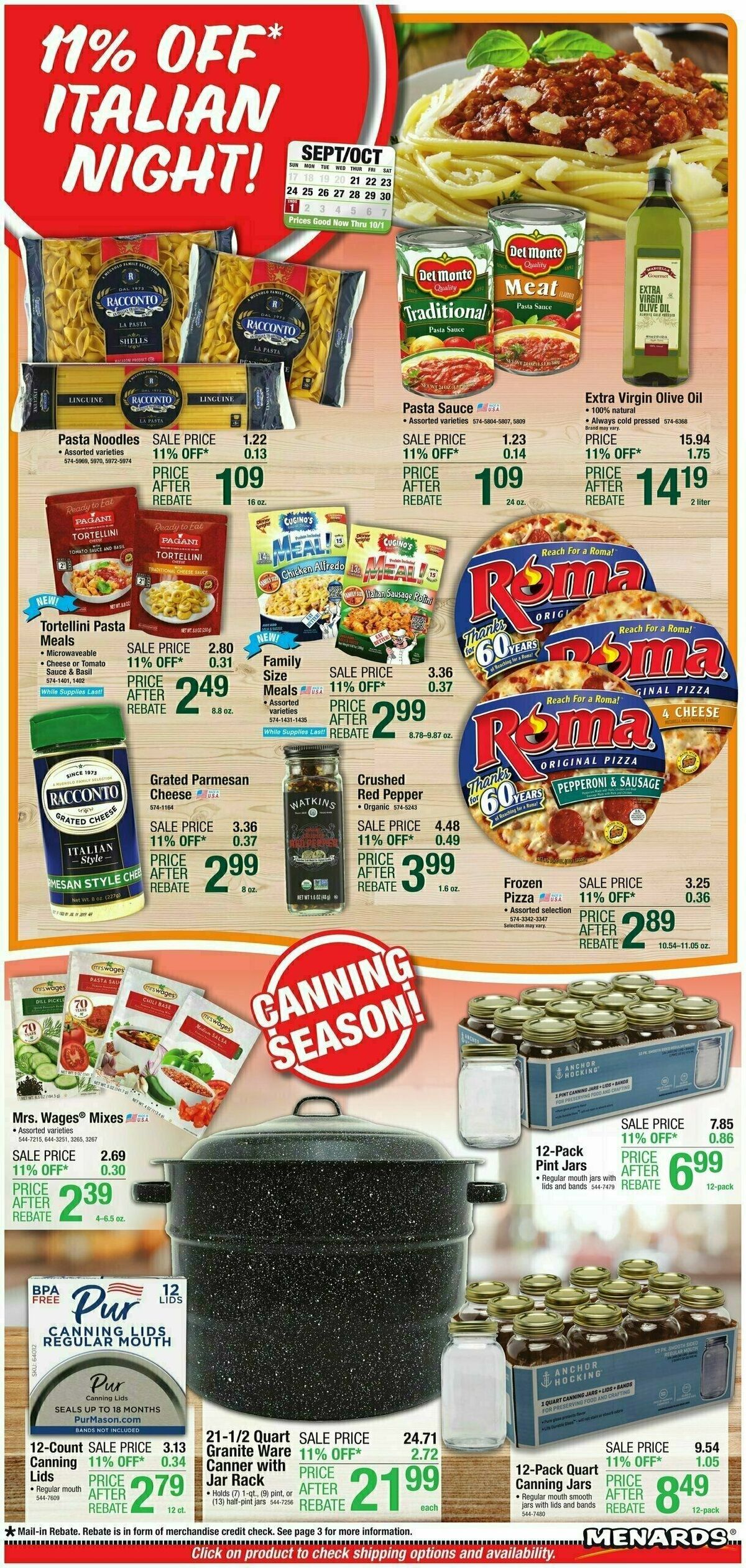 Menards Home Essentials Weekly Ad from September 20