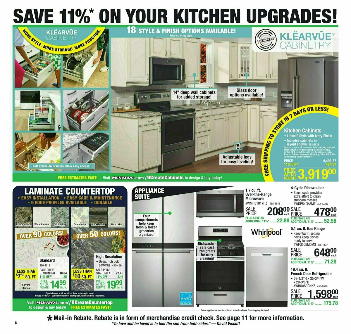 Menards 11% REBATE SALE Weekly Ad from September 27