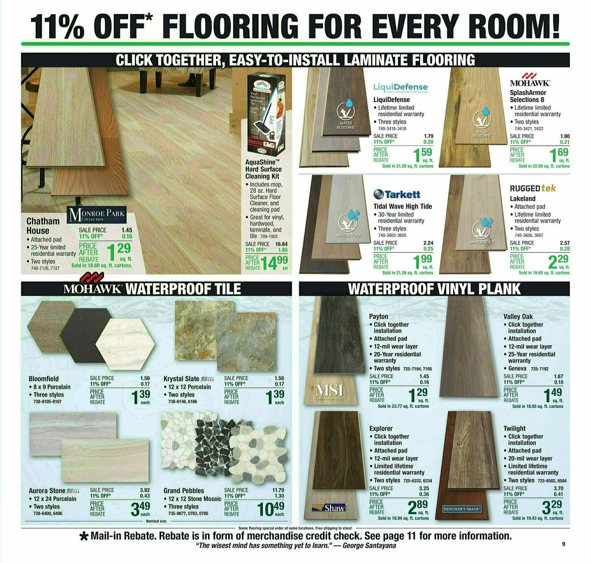 Menards 11% REBATE SALE Weekly Ad from September 27