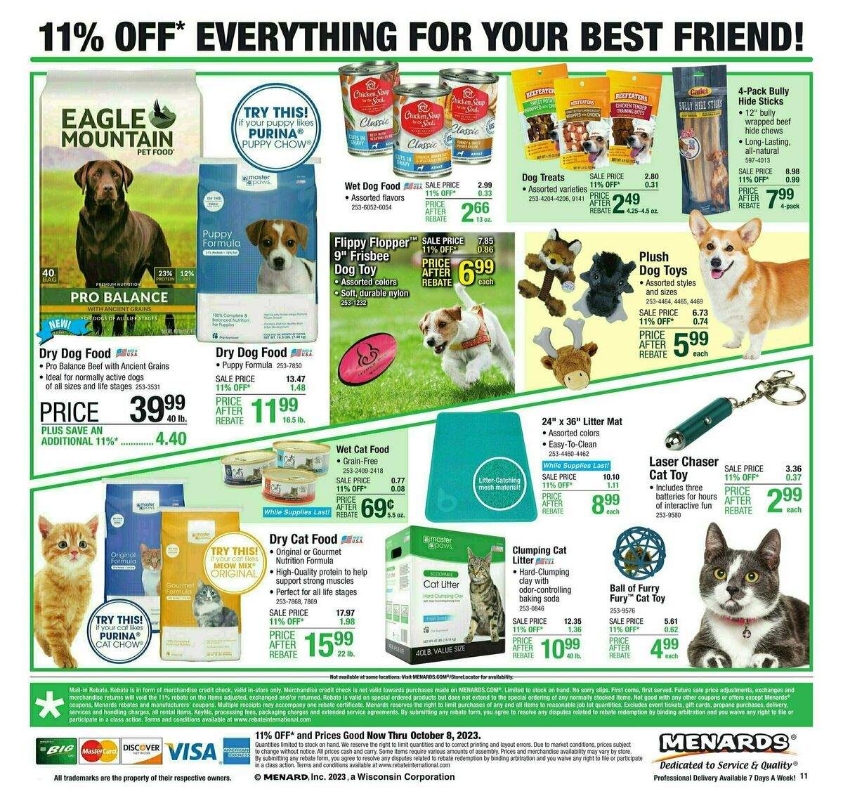Menards 11% REBATE SALE Weekly Ad from September 27