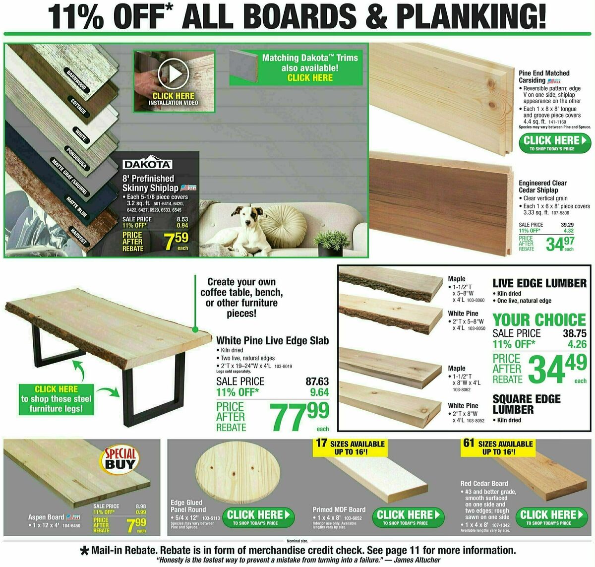 Menards 11% REBATE SALE Weekly Ad from September 27