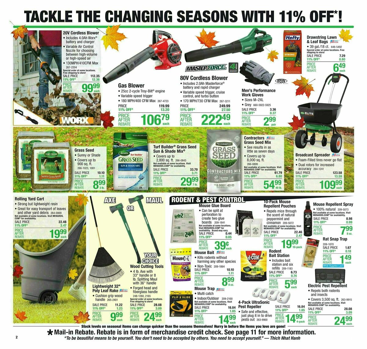 Menards 11% REBATE SALE Weekly Ad from September 27