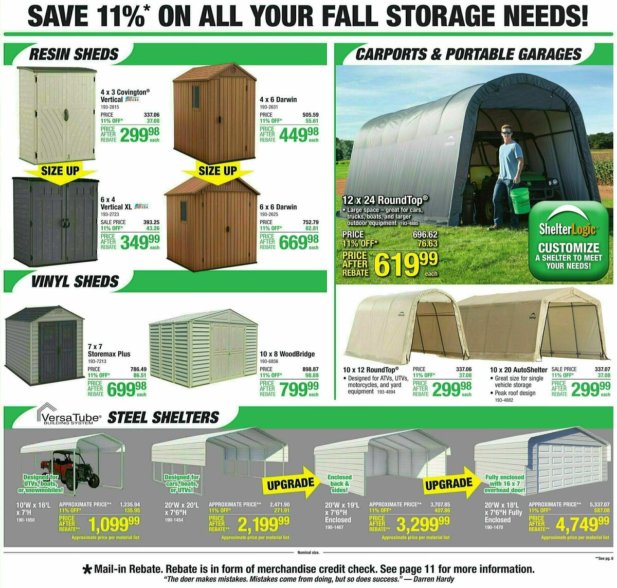 Menards 11% REBATE SALE Weekly Ad from September 27
