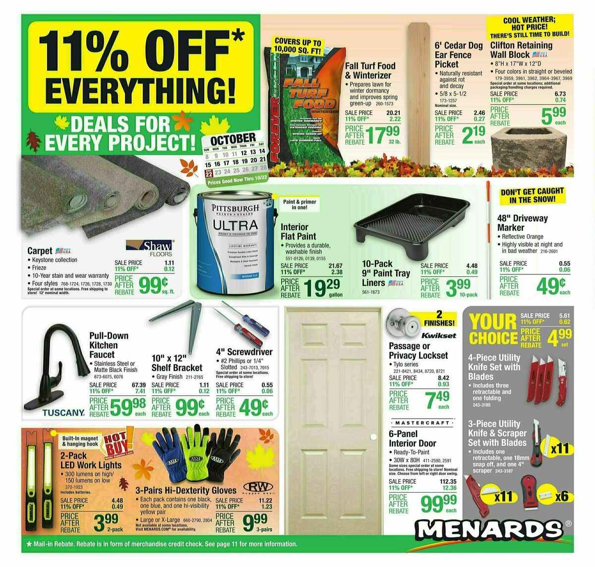 Menards Weekly Ad from October 11