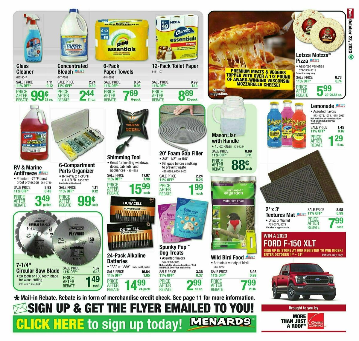 Menards Weekly Ad from October 11