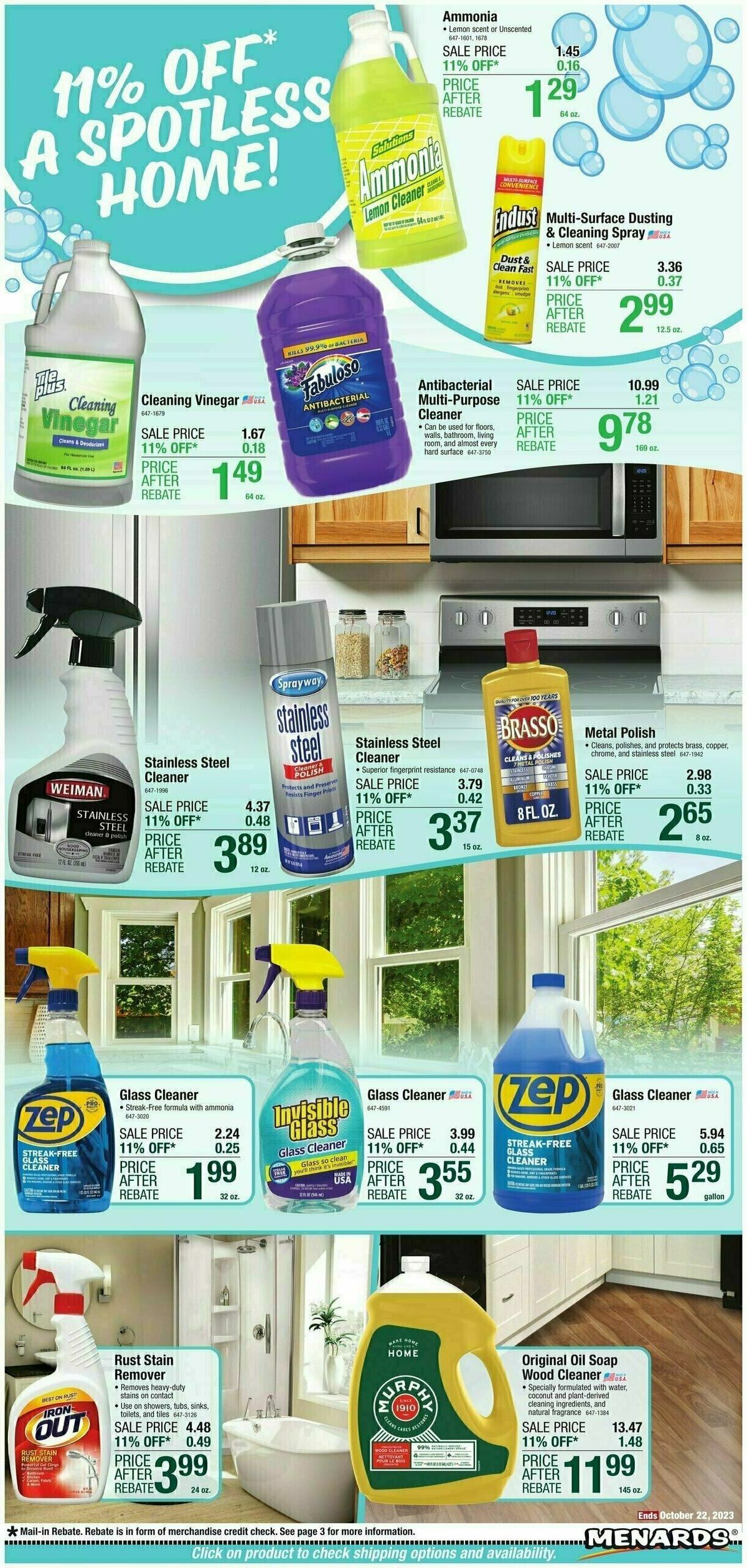 Menards Home Essentials Weekly Ad from October 11