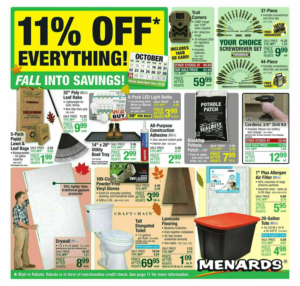 Menards Weekly Ad from October 18