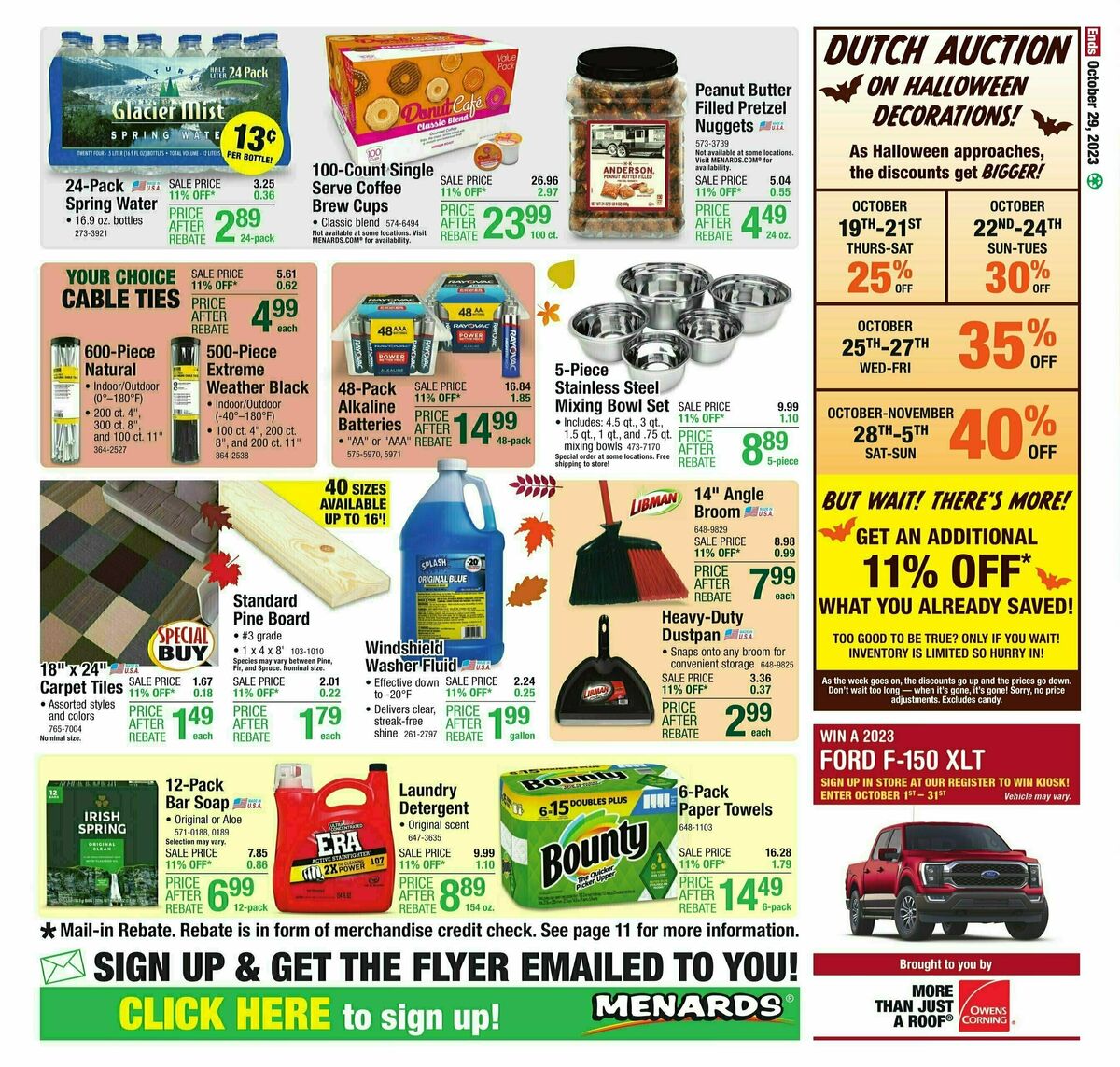 Menards Weekly Ad from October 18