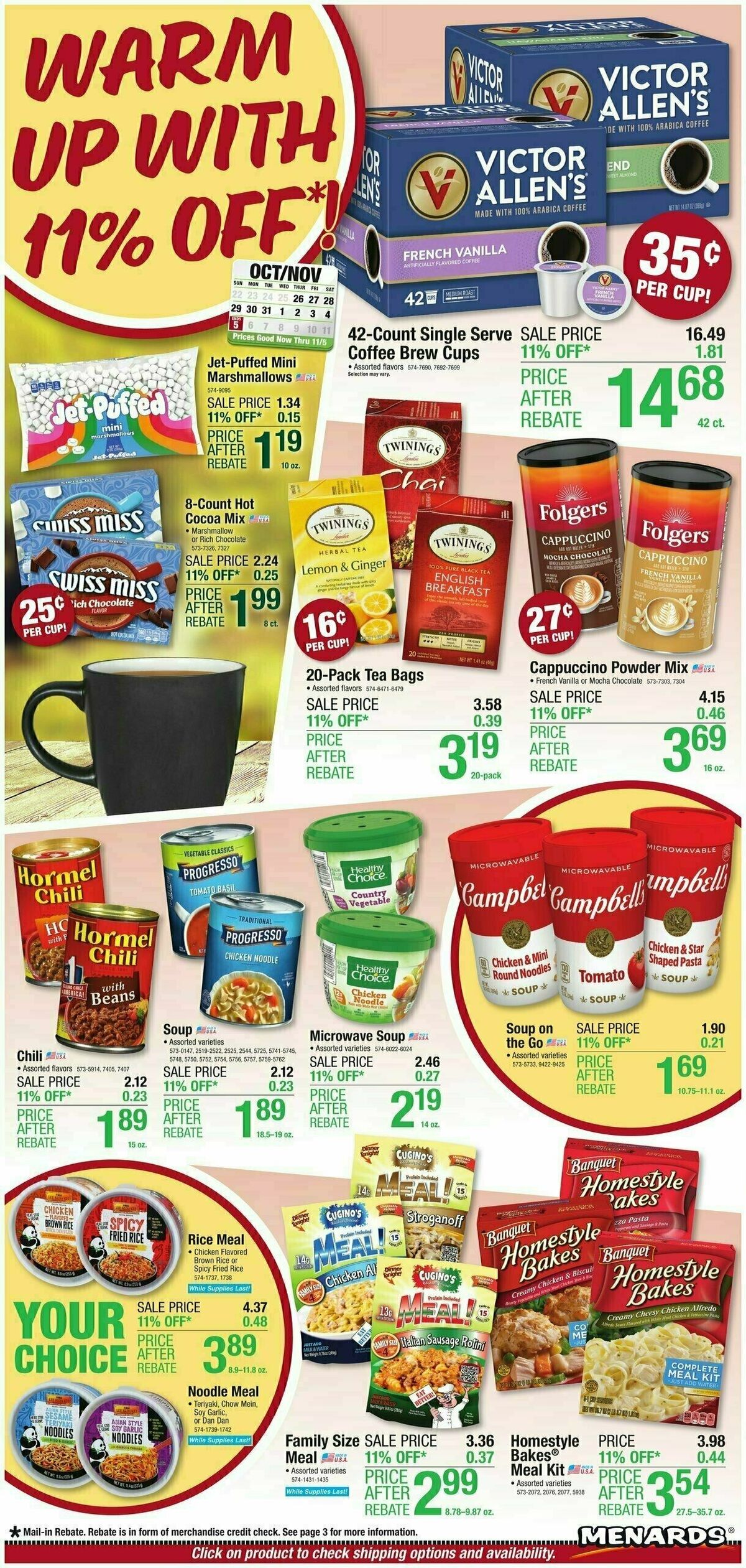 Menards Home Essentials Weekly Ad from October 25
