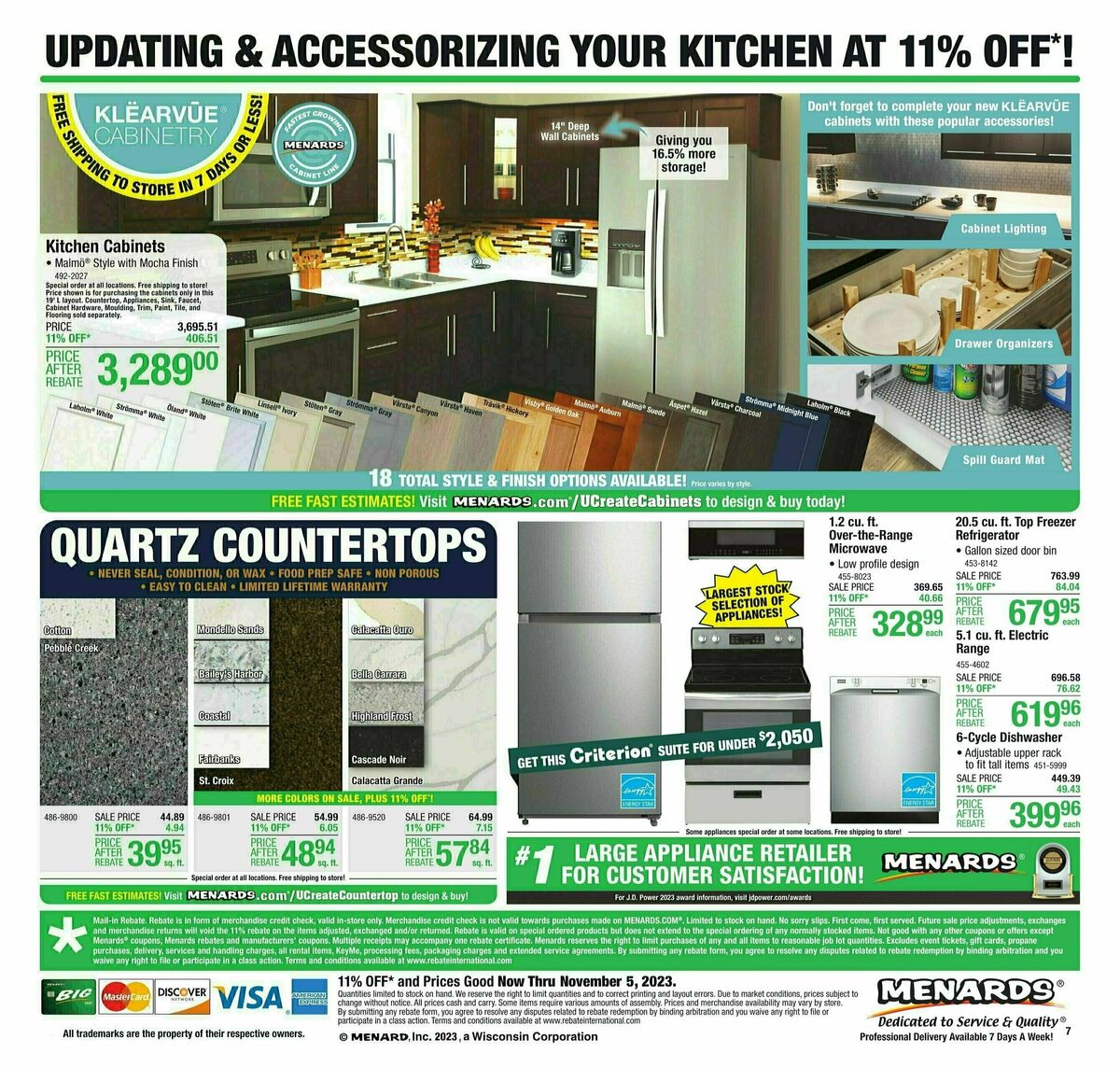 Menards Weekly Ad from October 25