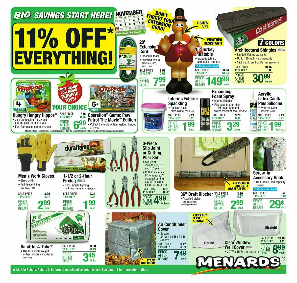 Menards Weekly Ad from November 1