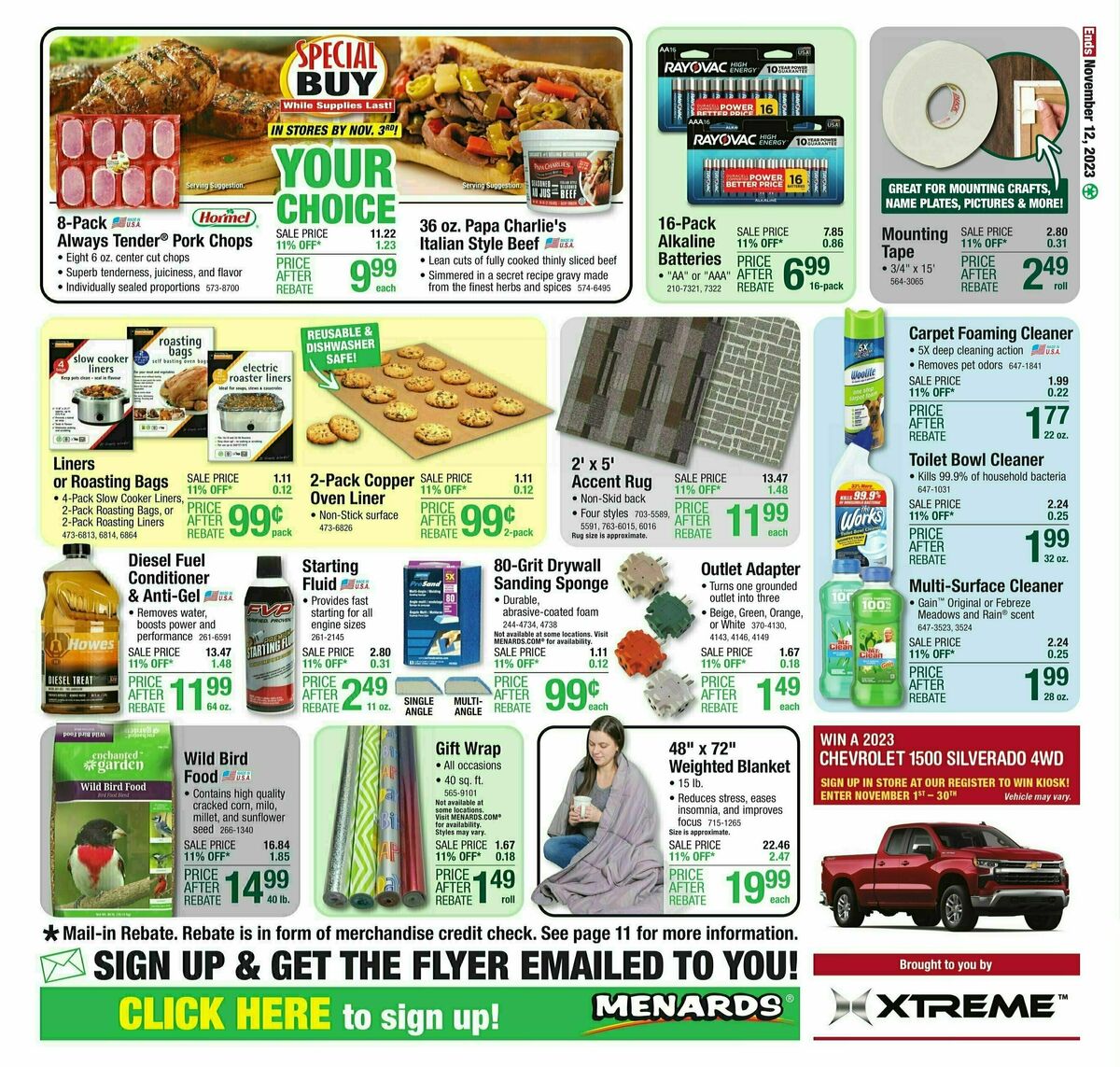 Menards Weekly Ad from November 1