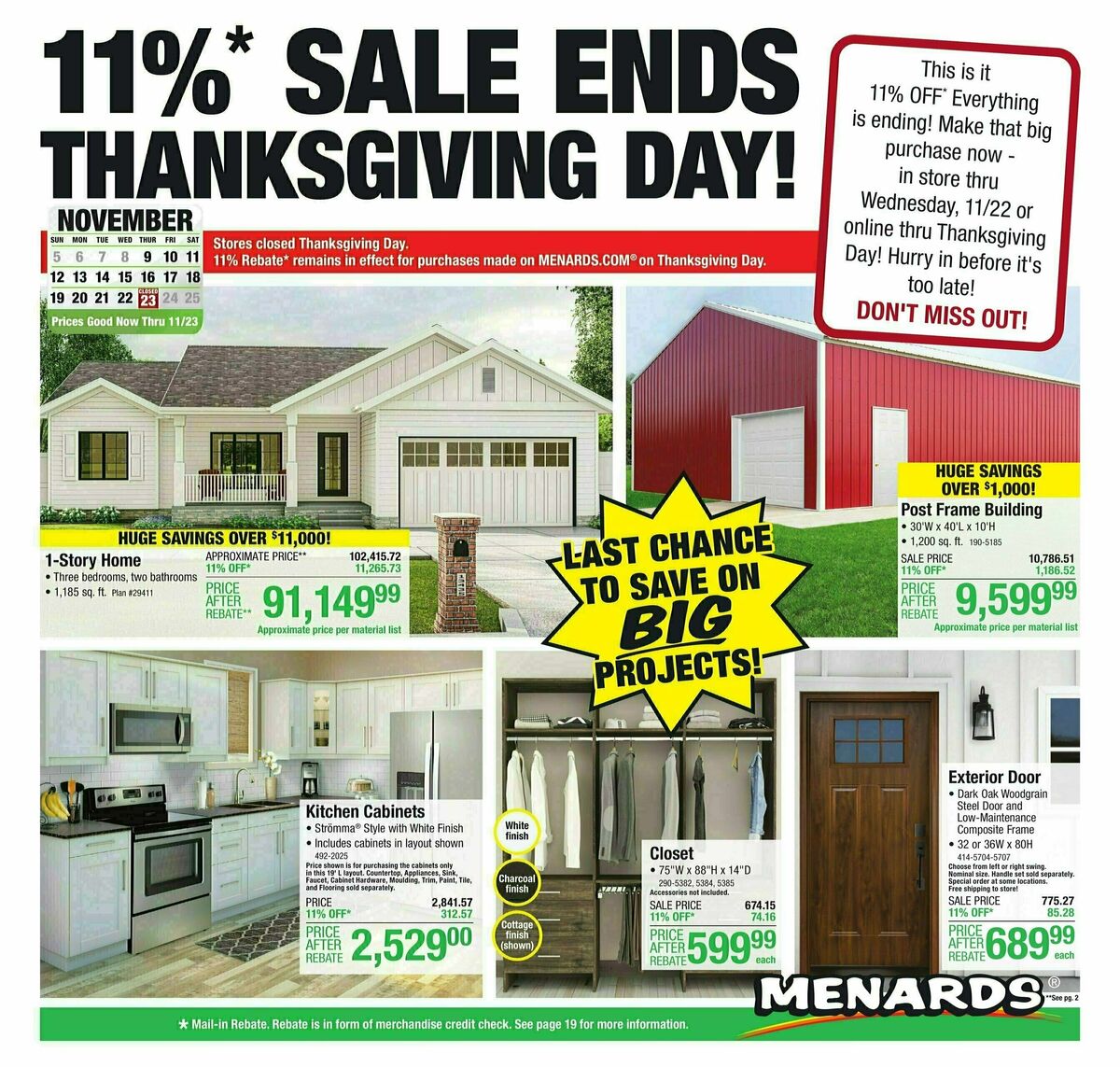 Menards Weekly Ad from November 8