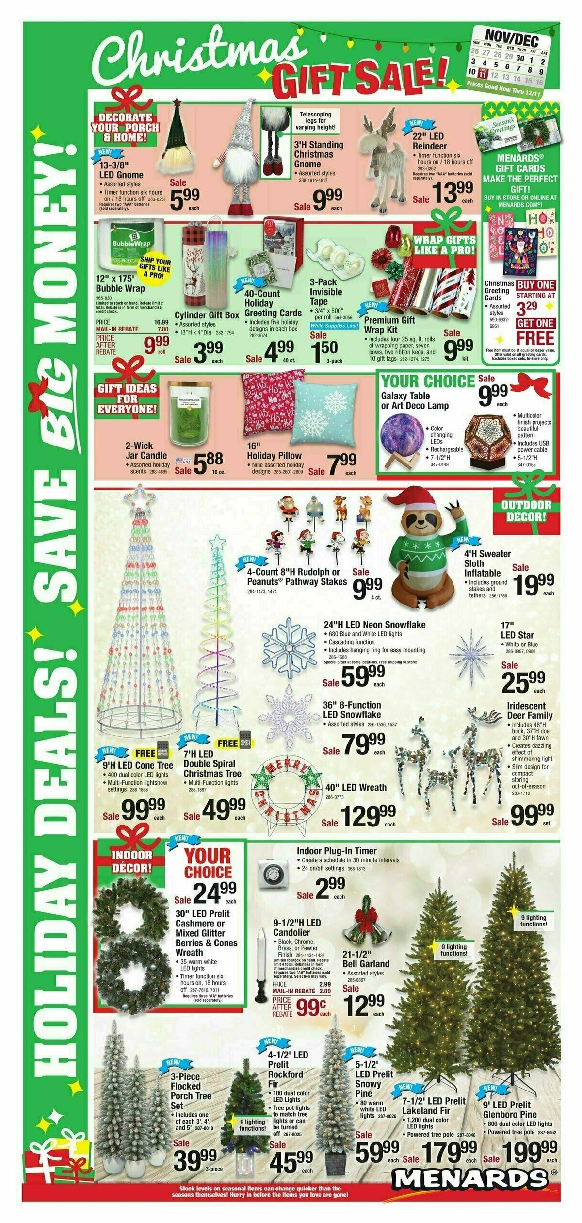 Menards Christmas Gifts Sales Weekly Ad from November 29