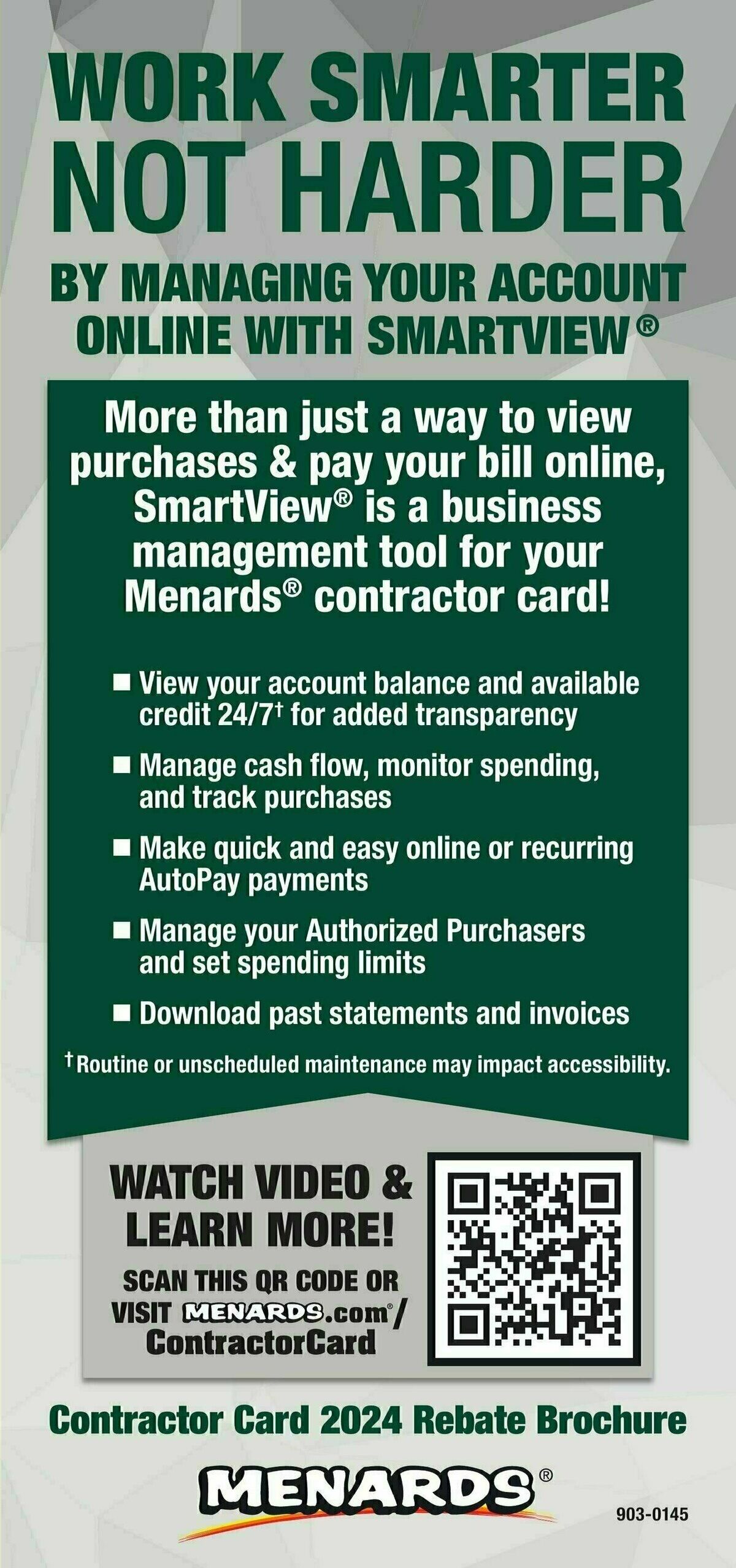 Menards Contractor Card Brochure Weekly Ad from January 1