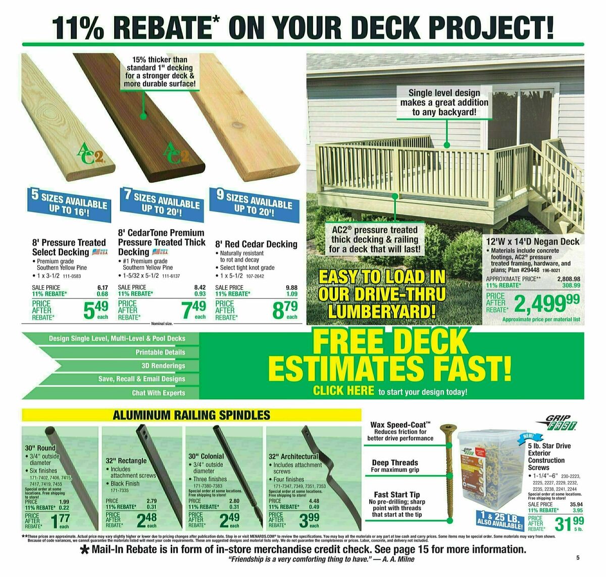 Menards 11% Rebate Sale Weekly Ad from February 28