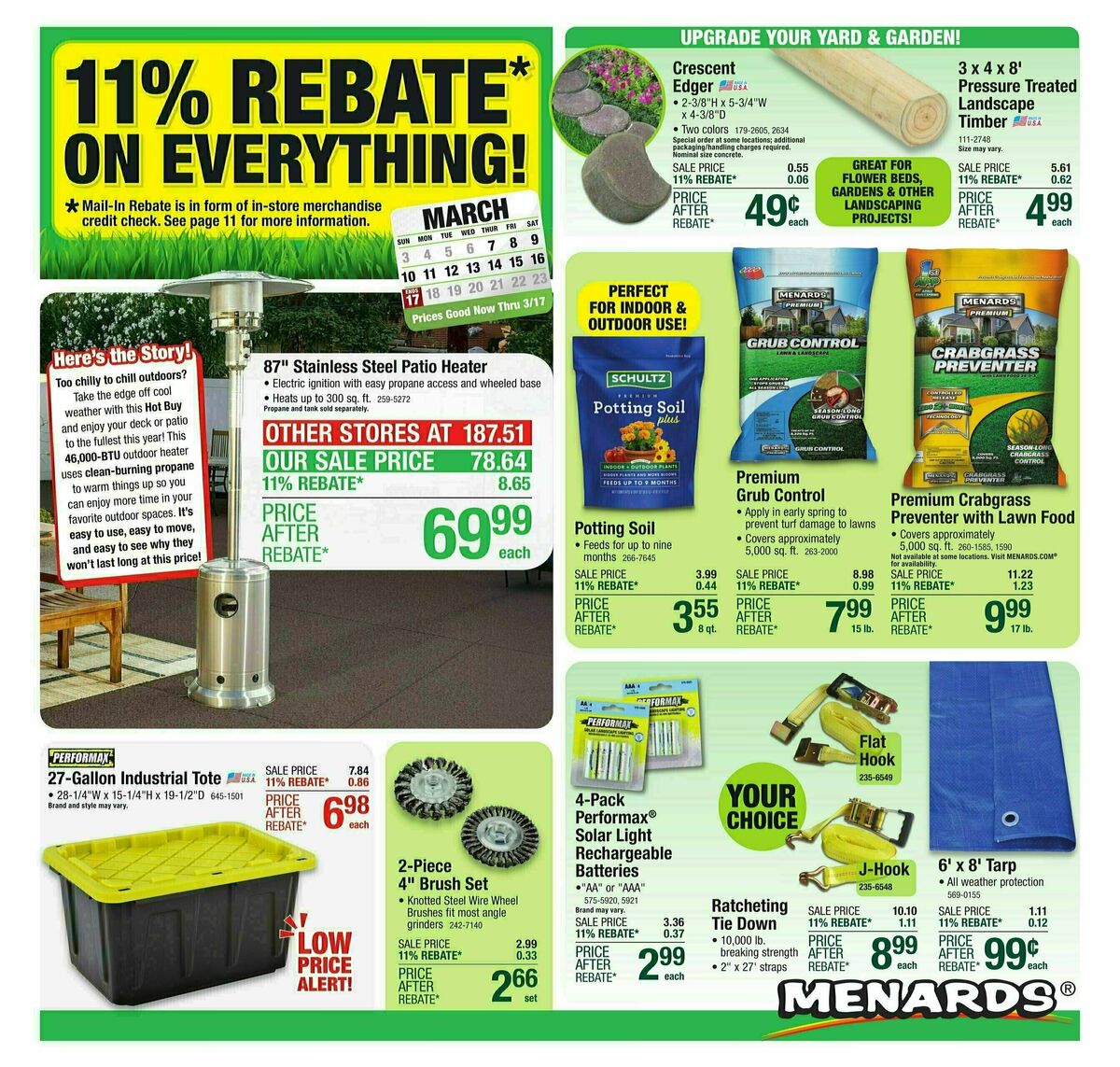 Menards 11% Rebate Sale Weekly Ad from March 6