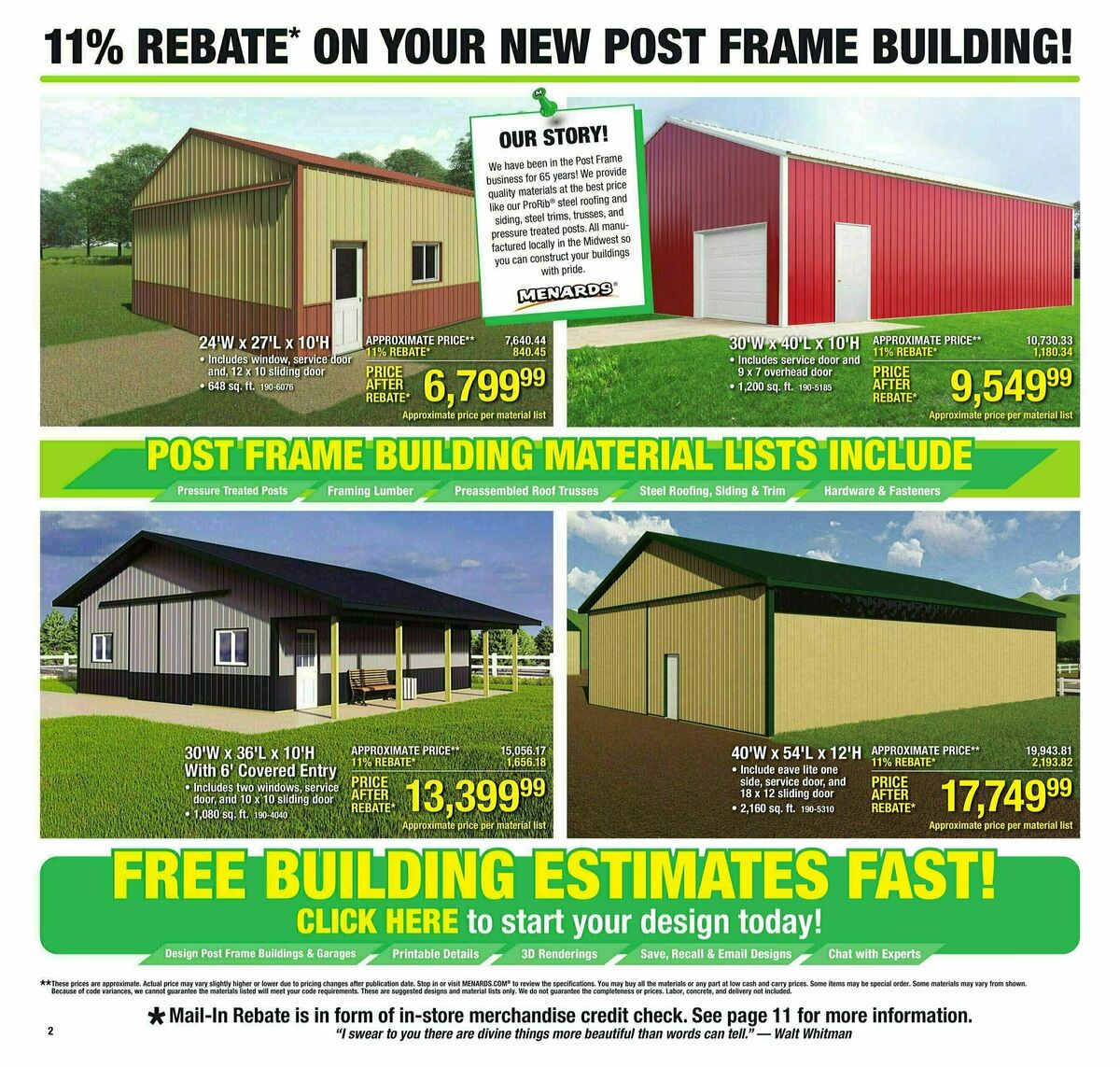 Menards 11% Rebate Sale Weekly Ad from March 6