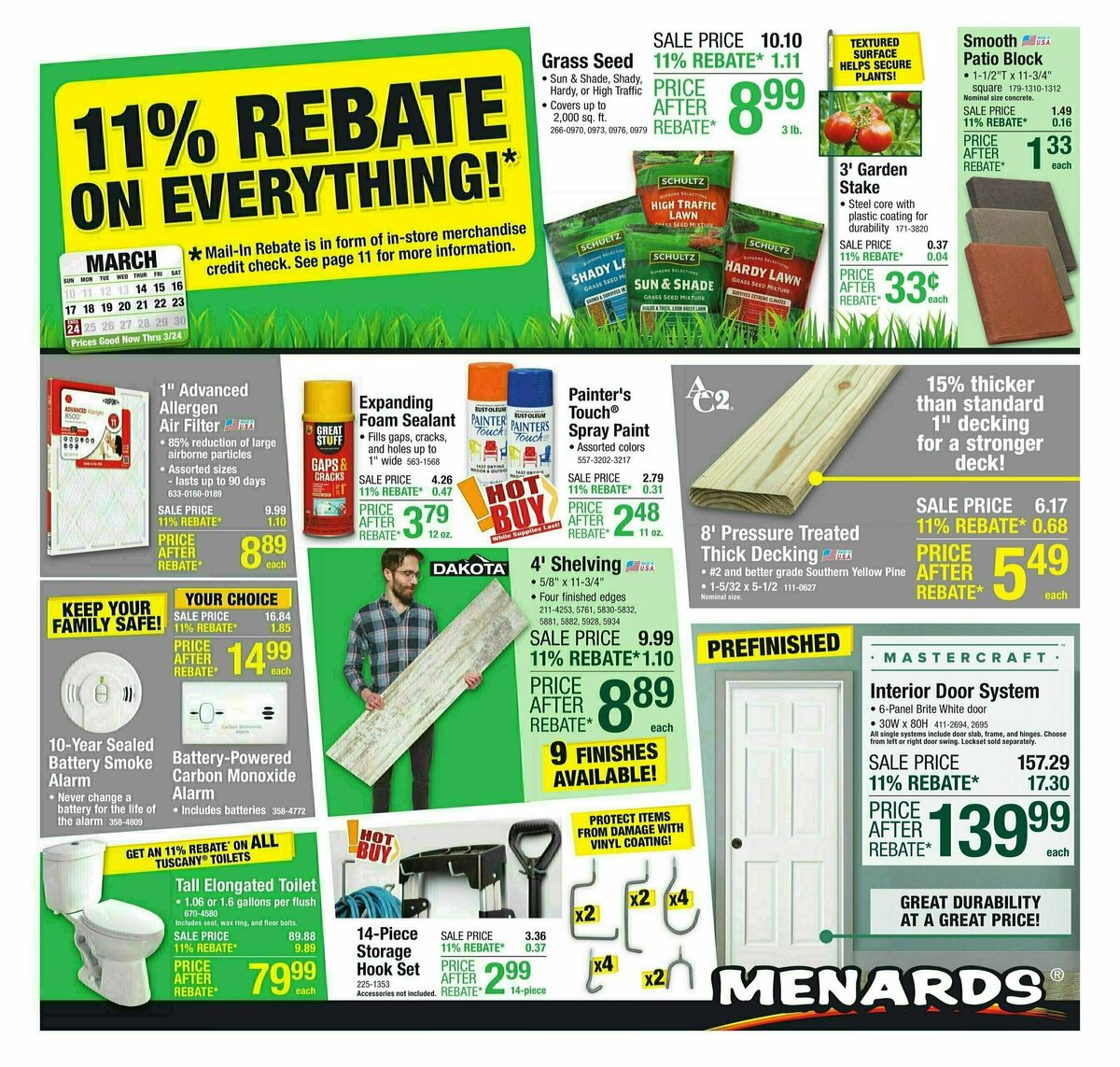 Menards 11% Rebate Sale Weekly Ad from March 13