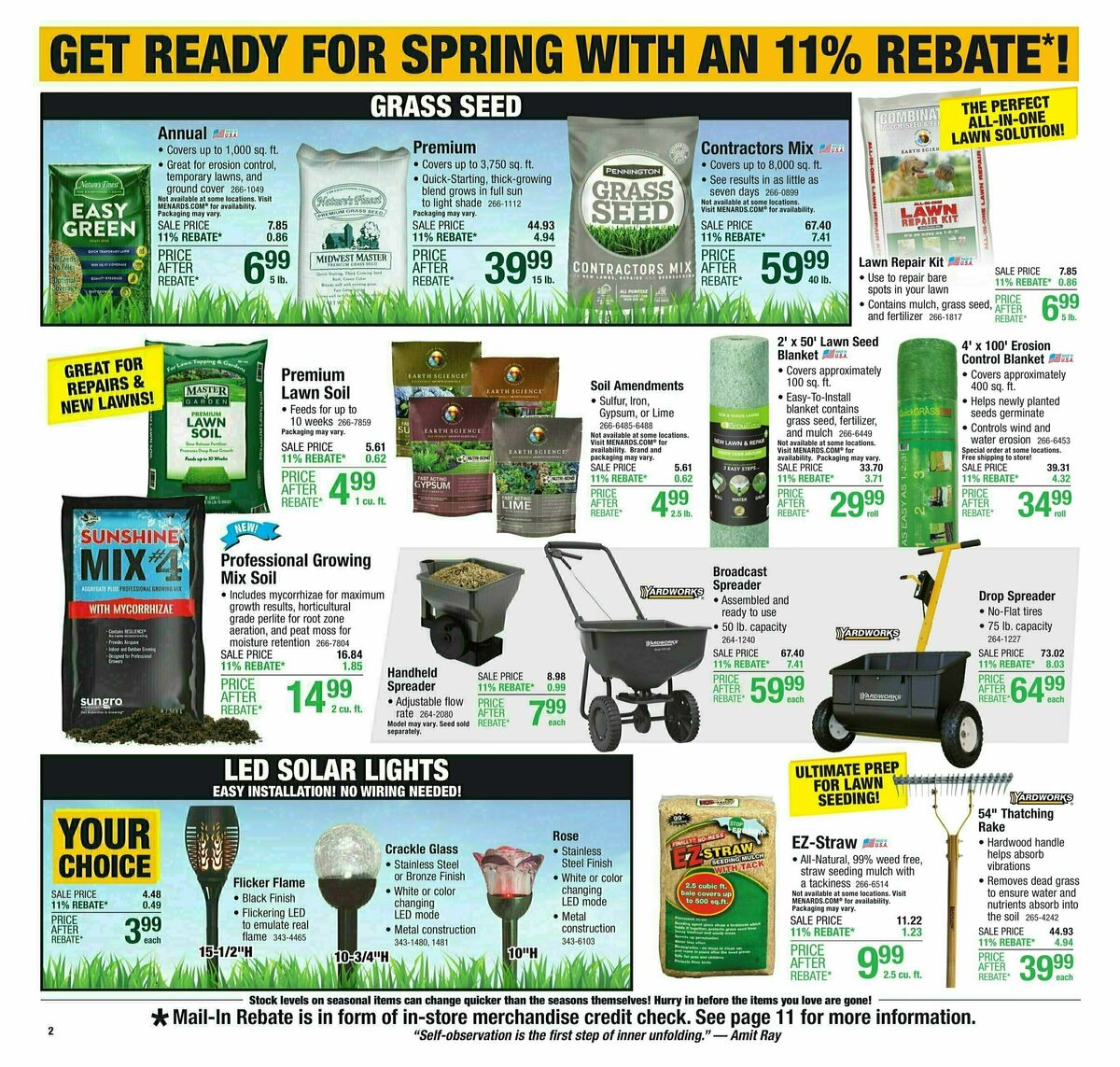 Menards 11% Rebate Sale Weekly Ad from March 13