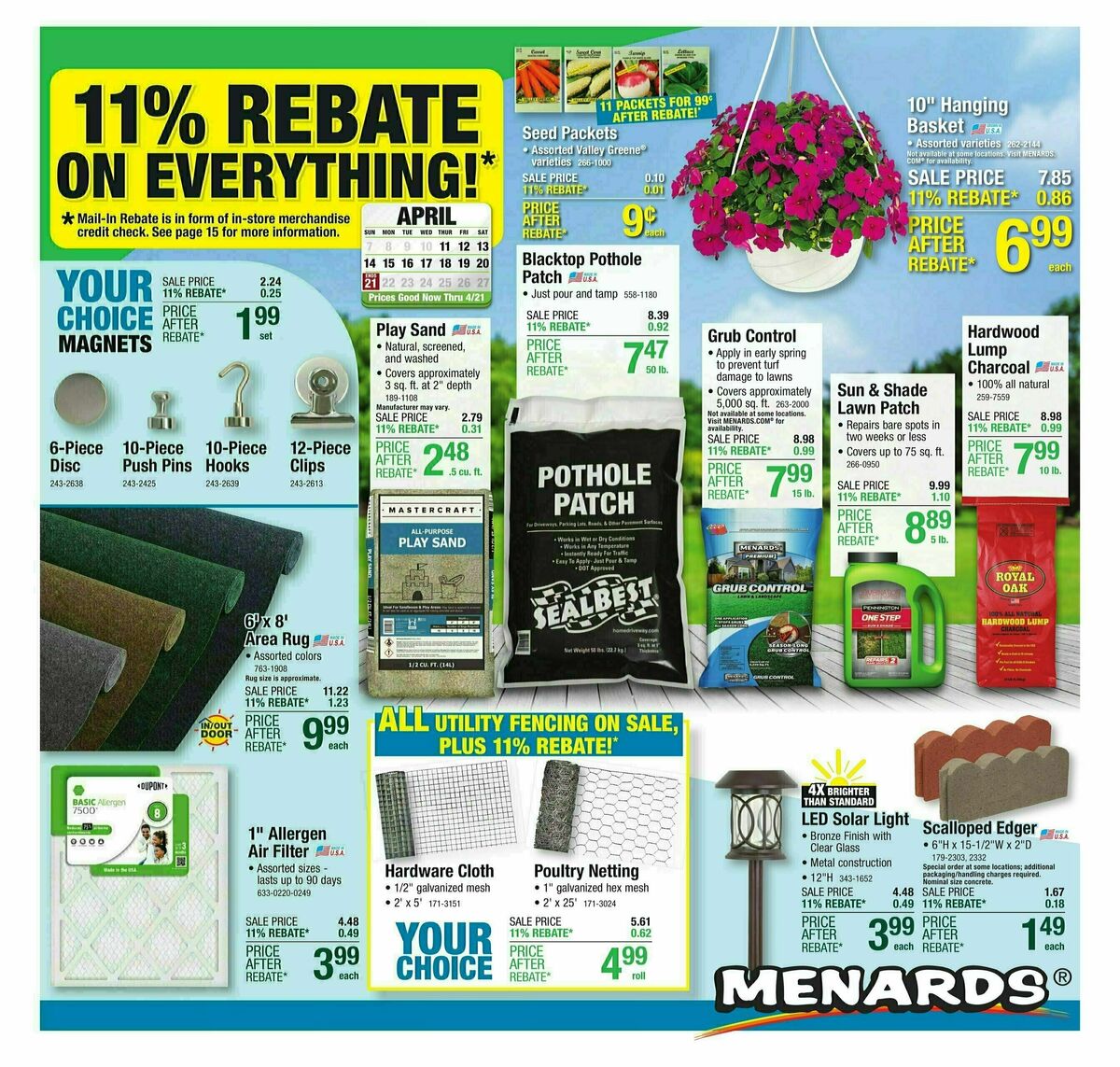 Menards 11% Rebate Sale Weekly Ad from April 10