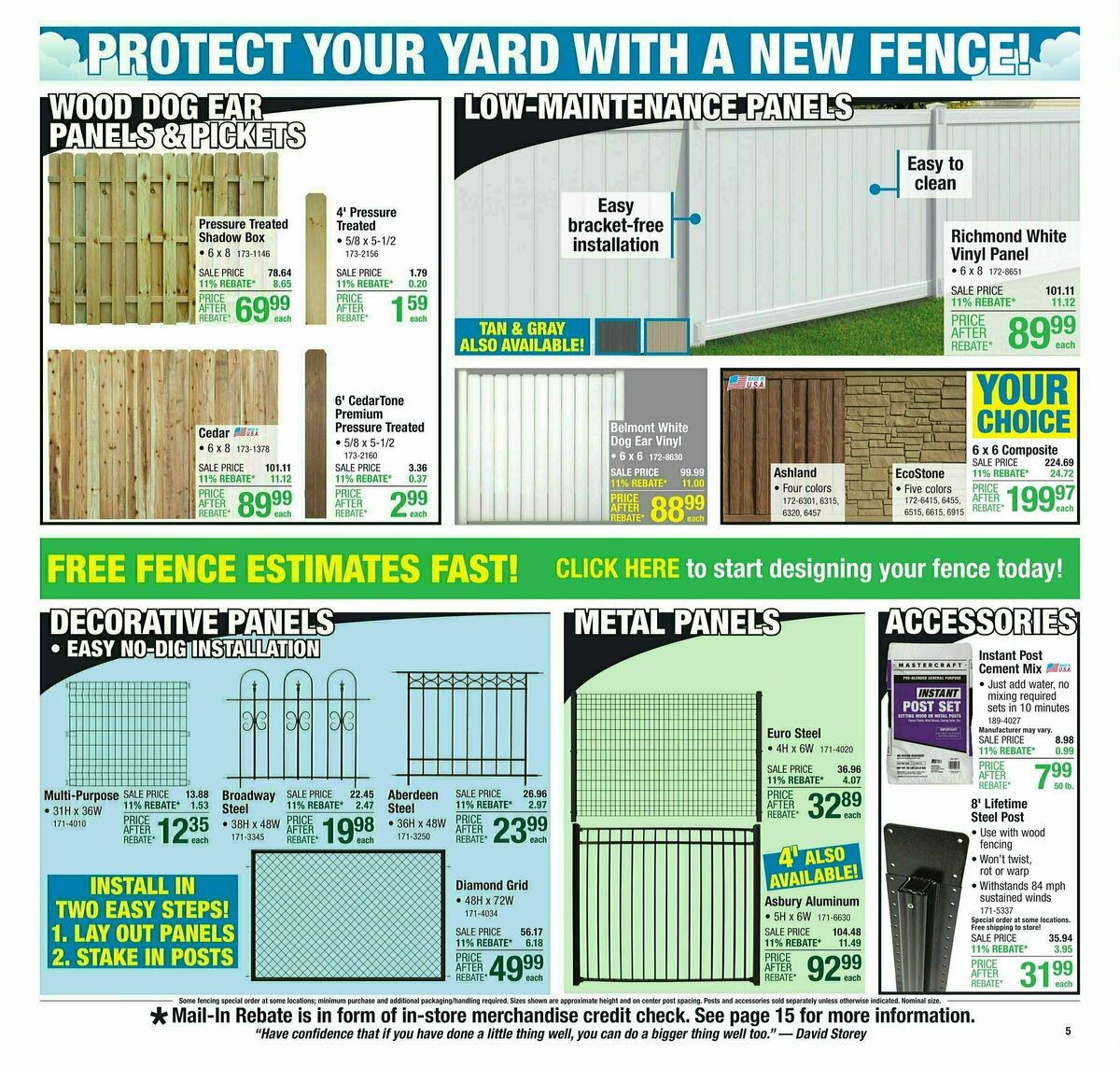 Menards 11% Rebate Sale Weekly Ad from April 10