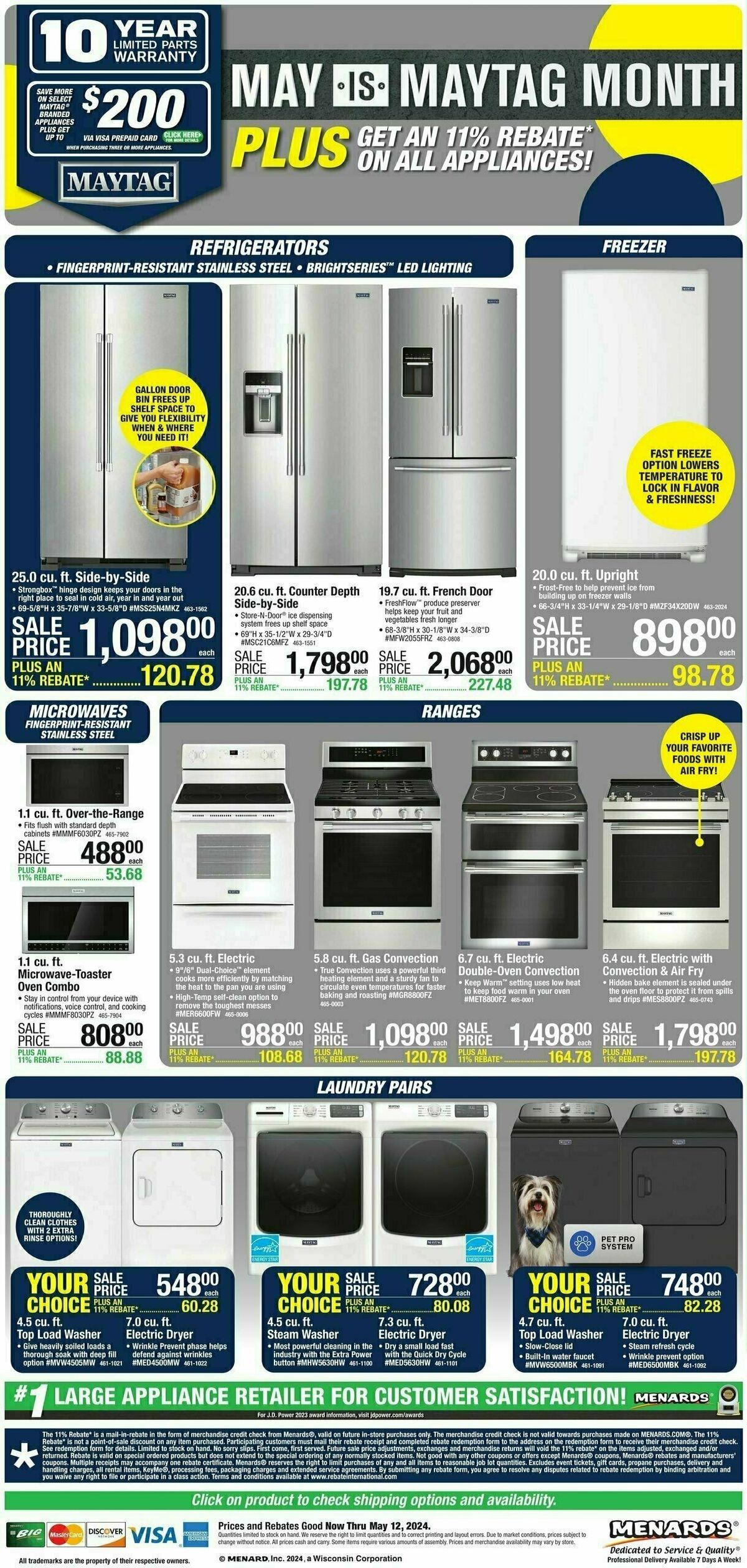 Menards May is Maytag Month Weekly Ad from May 1