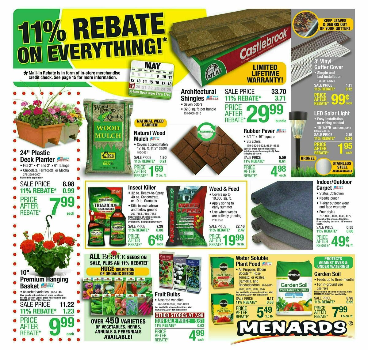 Menards 11% Rebate Sale Weekly Ad from May 8