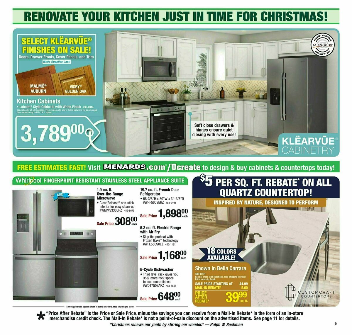 Menards Home For Christmas Sale Weekly Ad from December 4