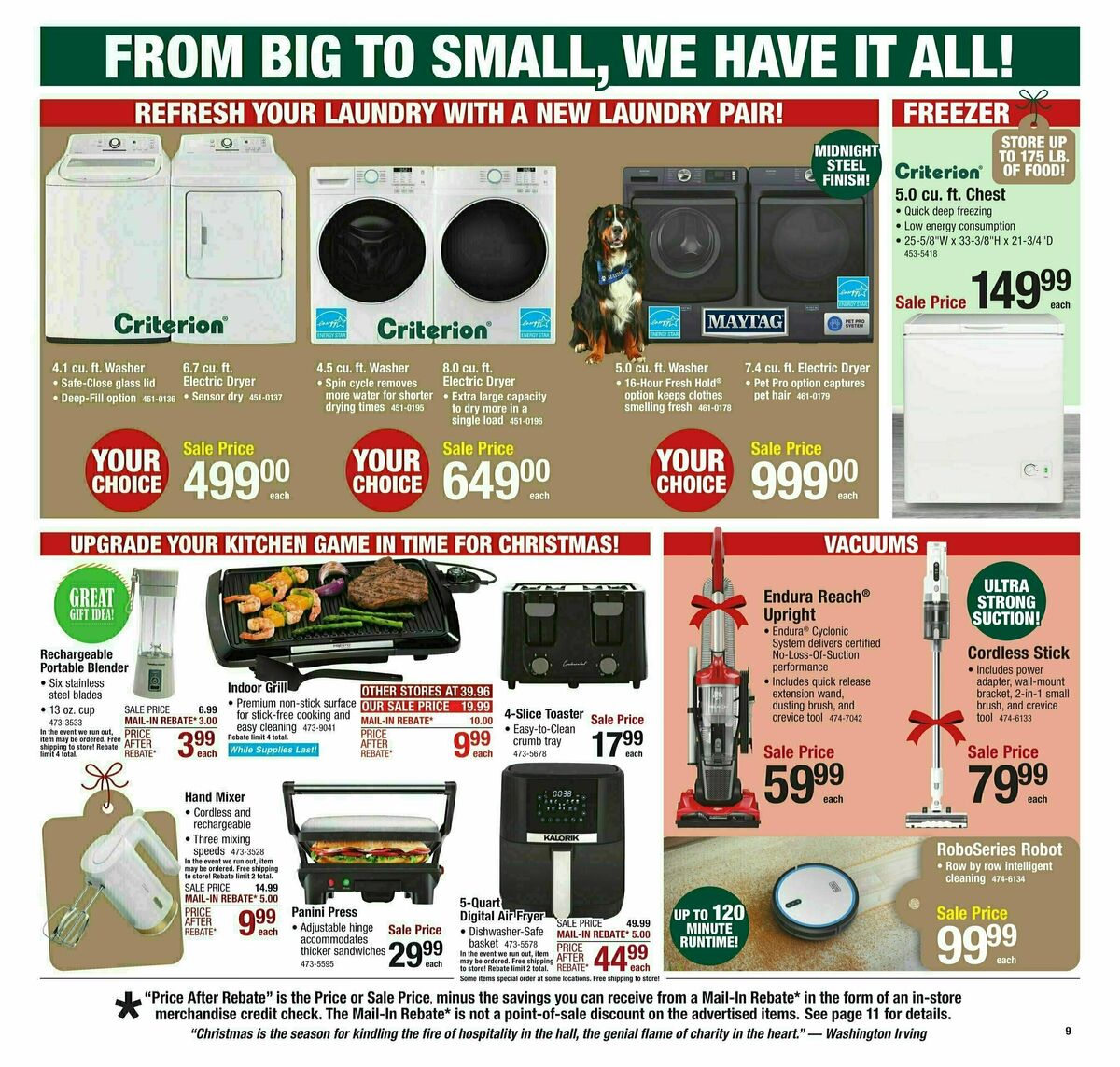 Menards Last Minute Gift Sale Weekly Ad from December 11