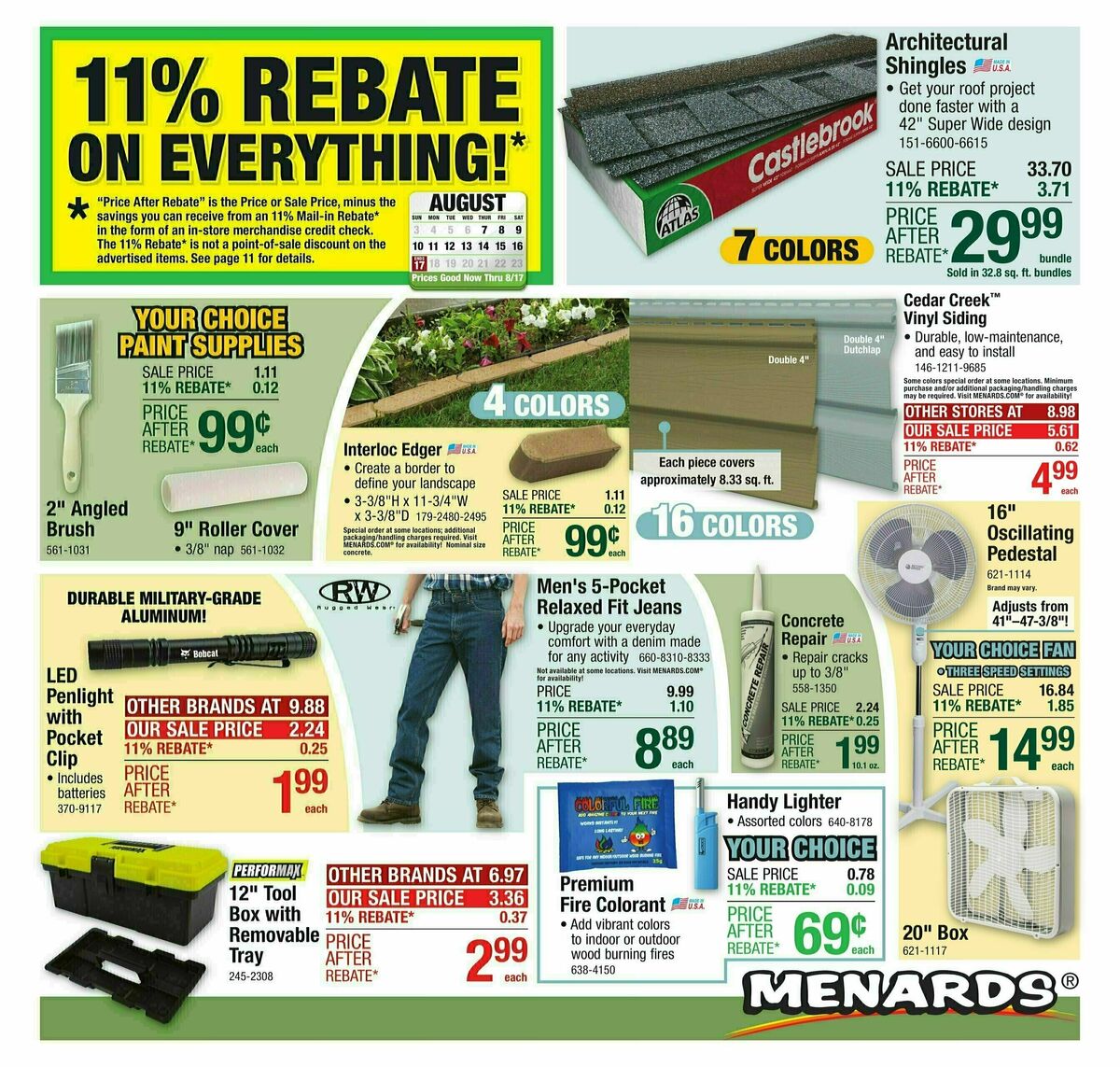 Menards Weekly Ad from August 6