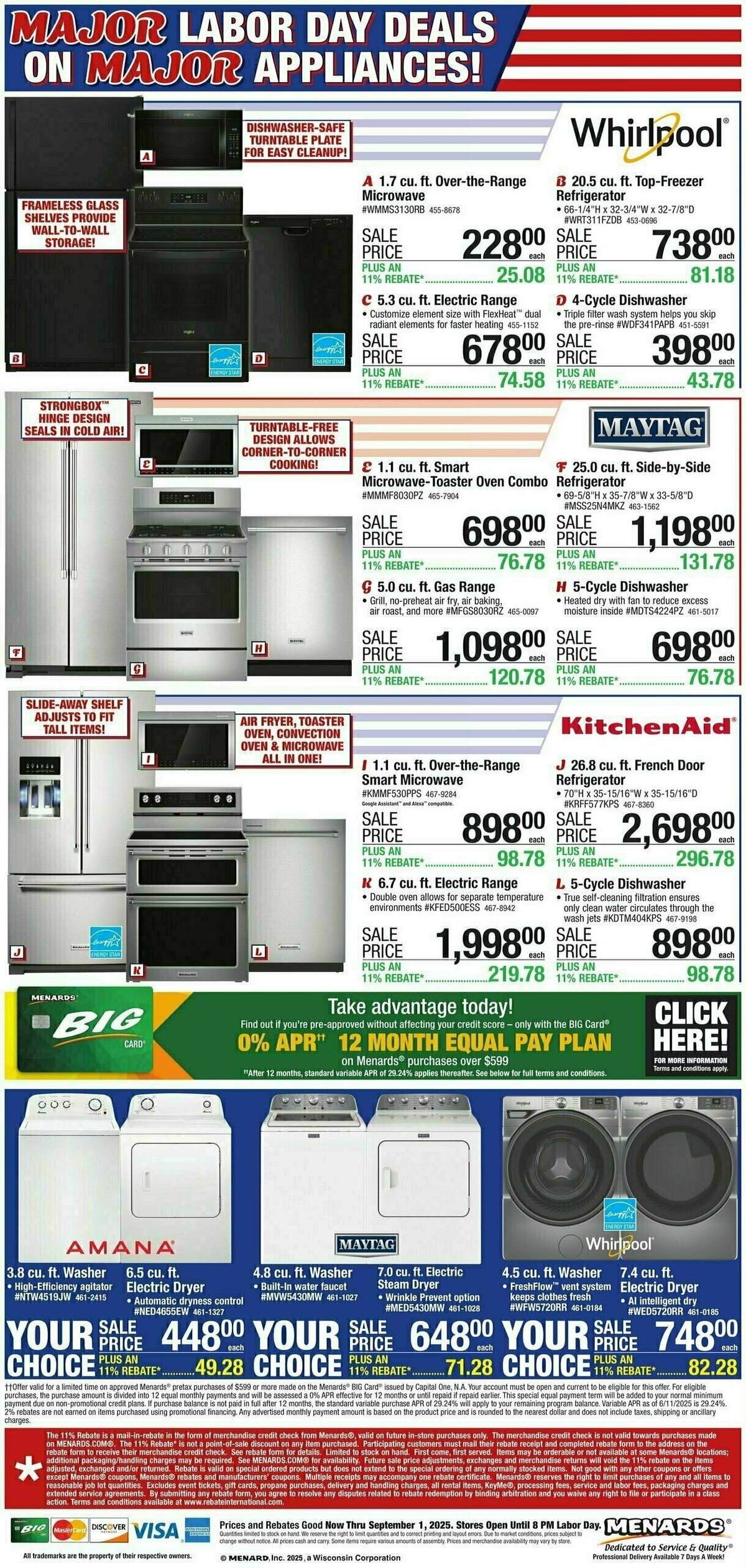 Menards Appliance Event Weekly Ad from August 20