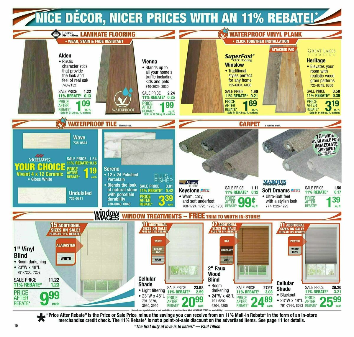 Menards Weekly Ad from August 20
