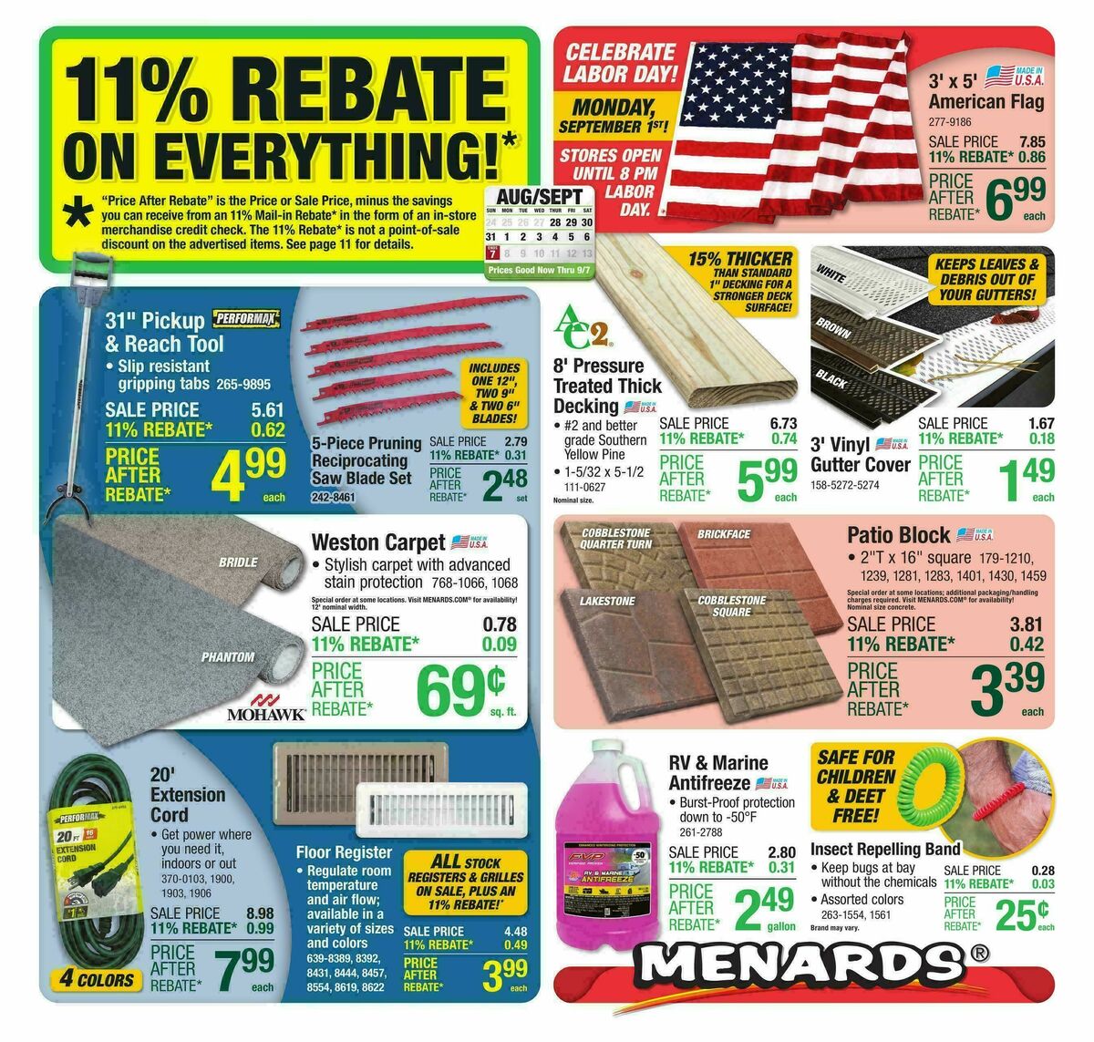 Menards Weekly Ad from August 27