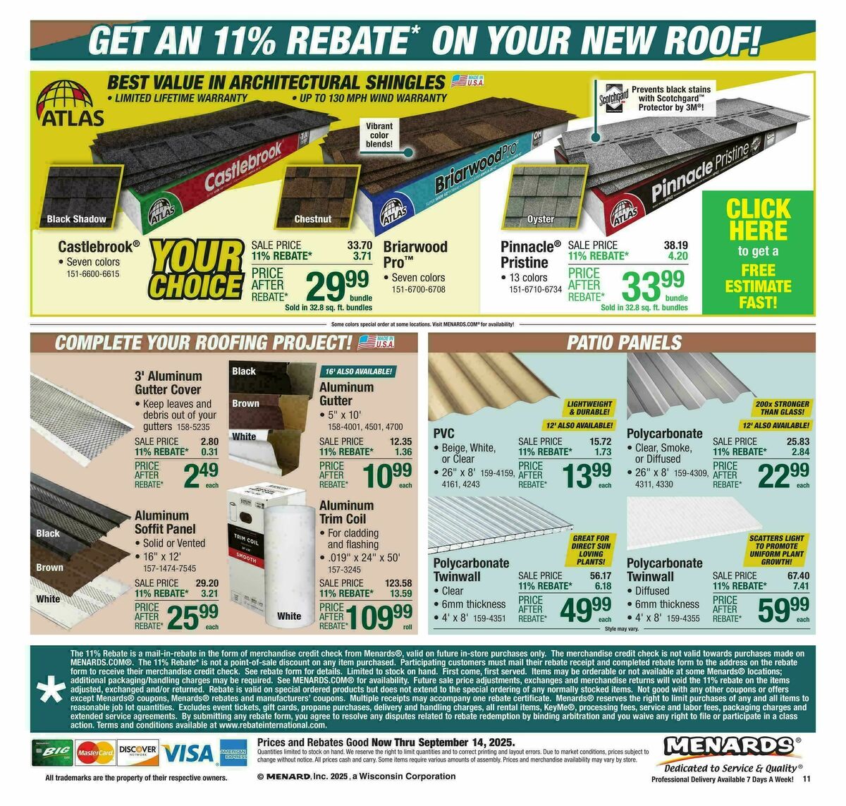 Menards Weekly Ad from September 3