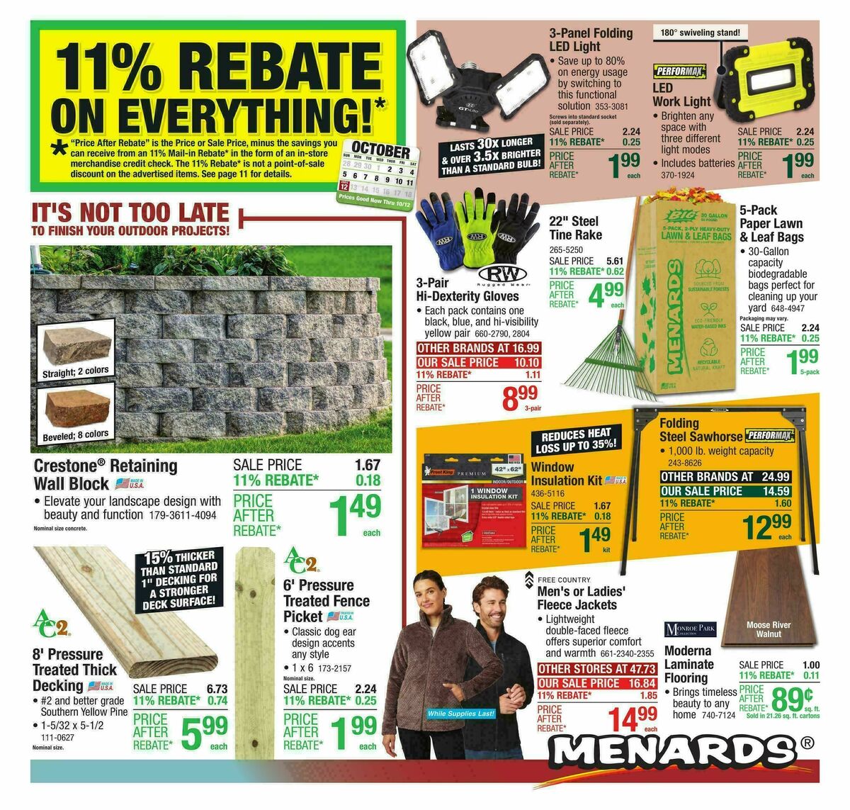 Menards Weekly Ad from October 1