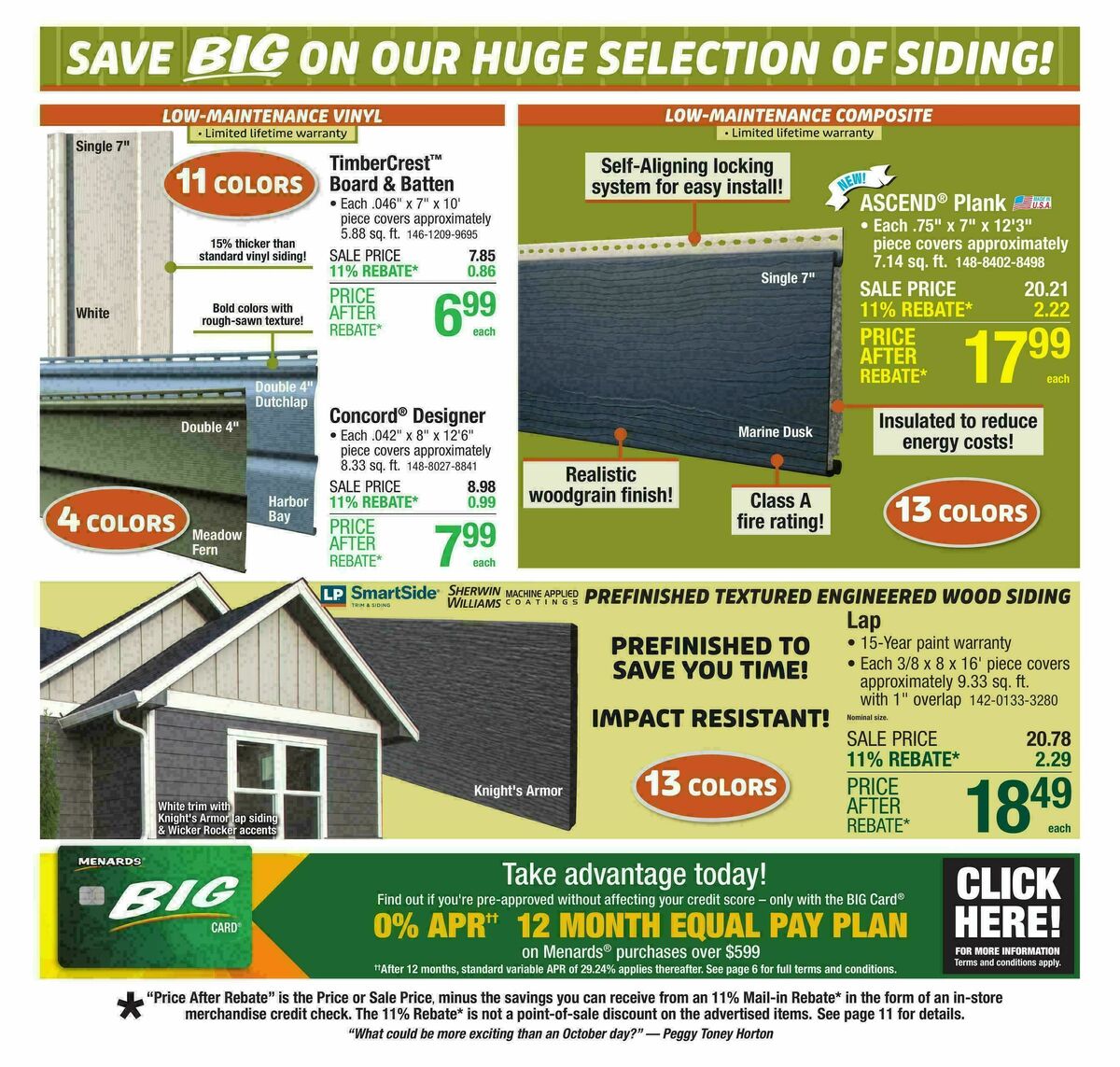Menards Weekly Ad from October 8
