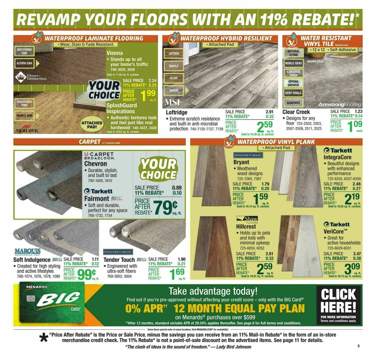Menards Weekly Ad from October 8