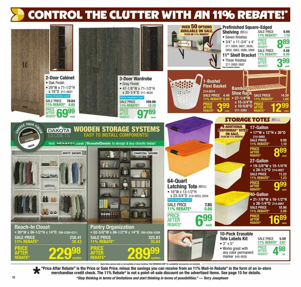 Menards Weekly Ad from October 15