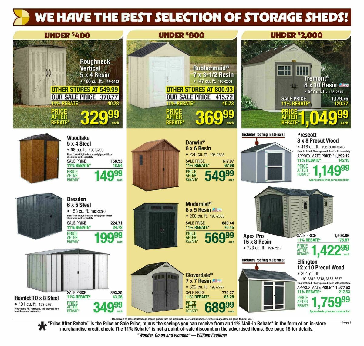 Menards Weekly Ad from October 15