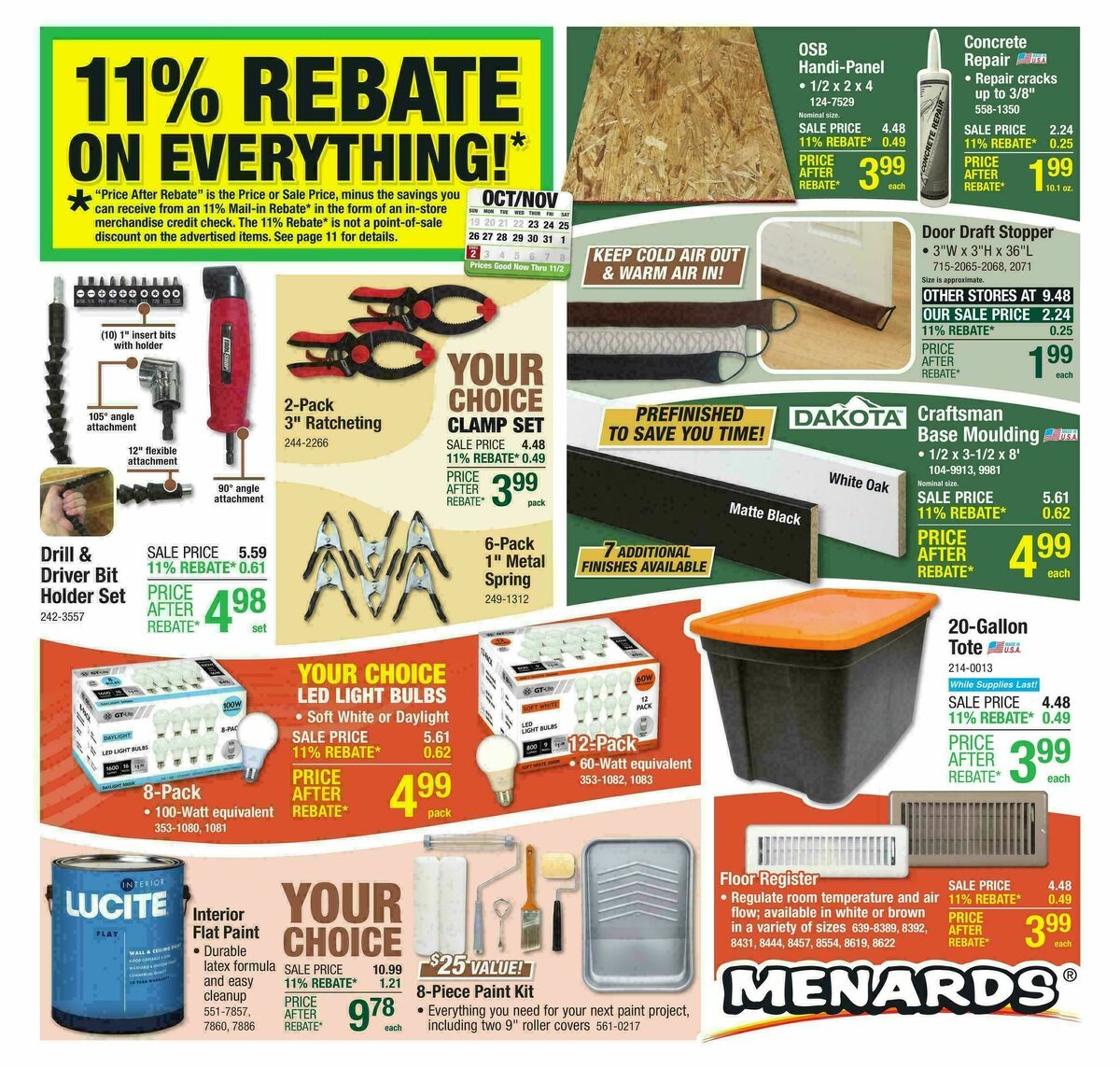 Menards Weekly Ad from October 22