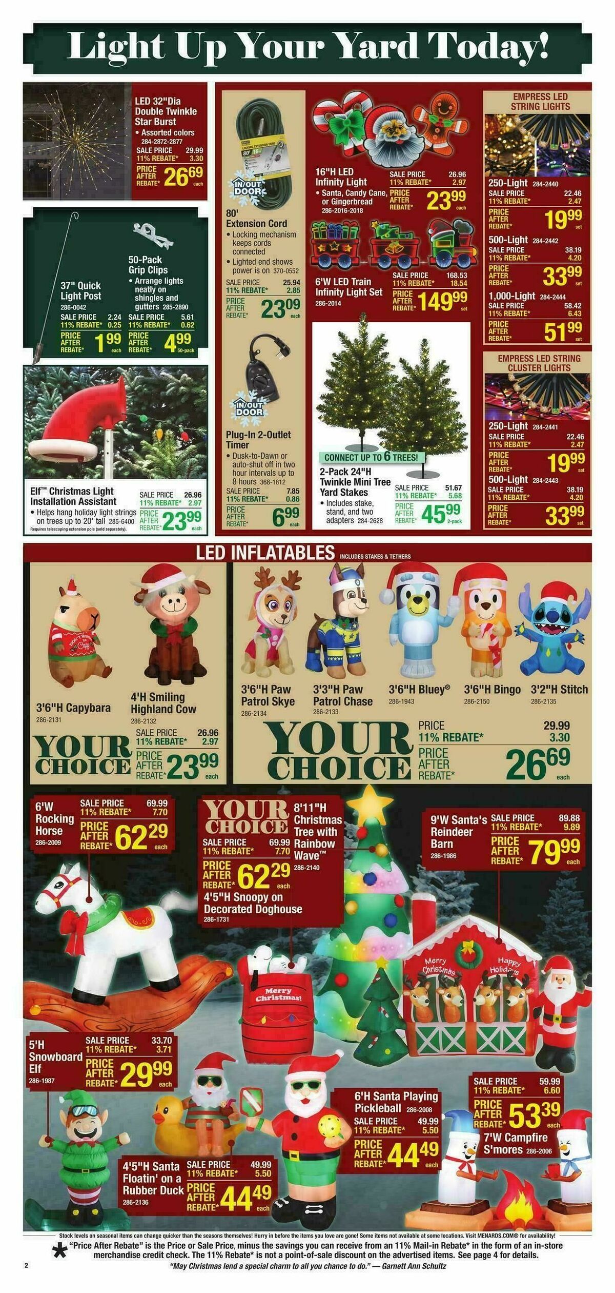 Menards Christmas Decor Sale Weekly Ad from November 5