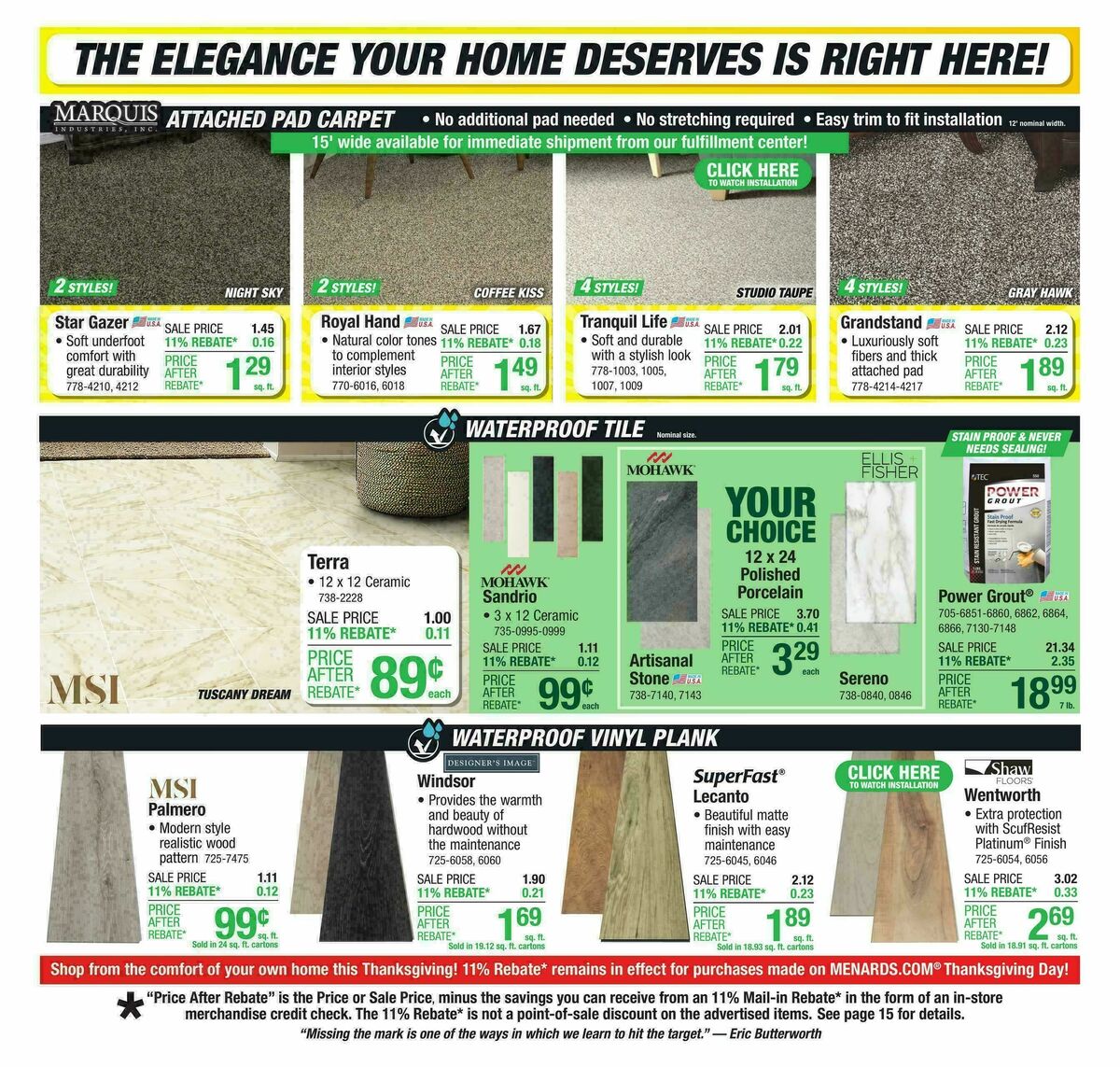 Menards Weekly Ad from November 12