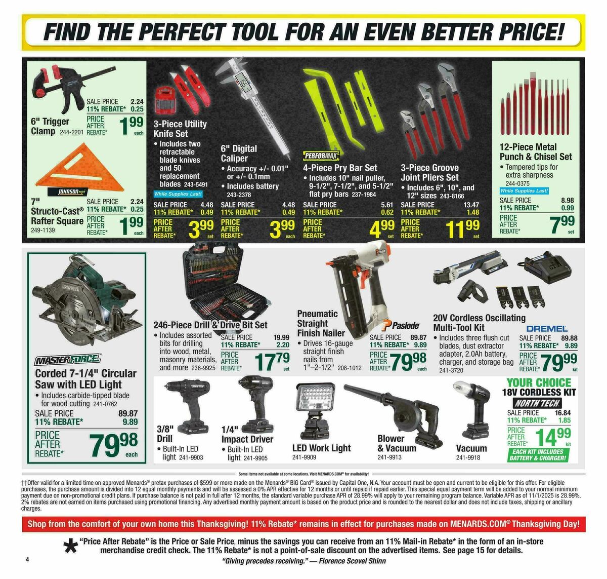 Menards Weekly Ad from November 12