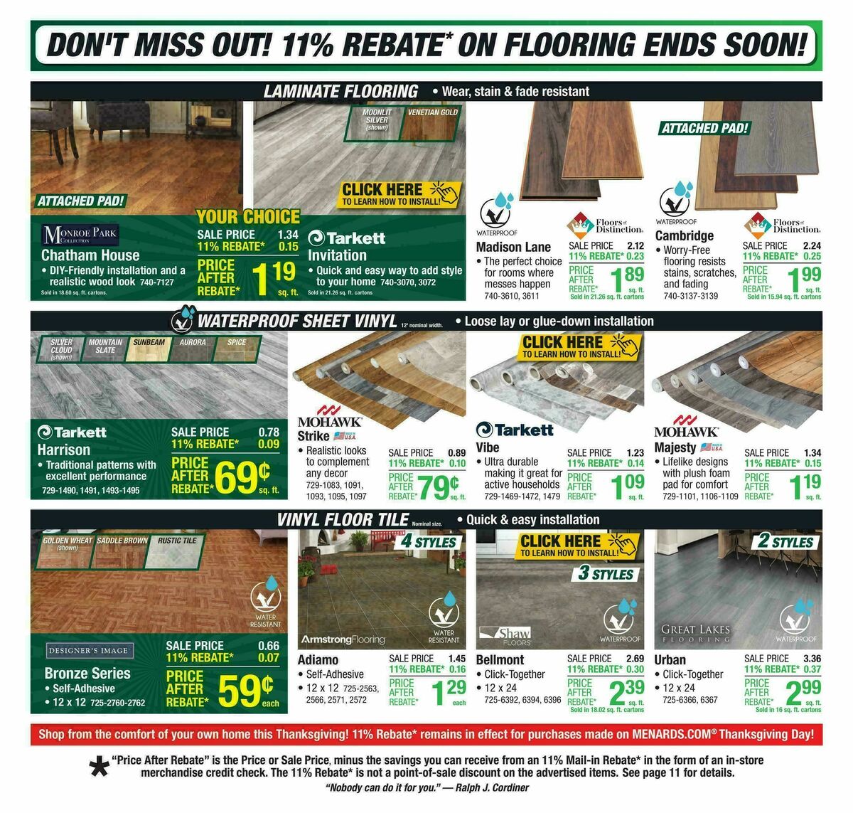 Menards Weekly Ad from November 19